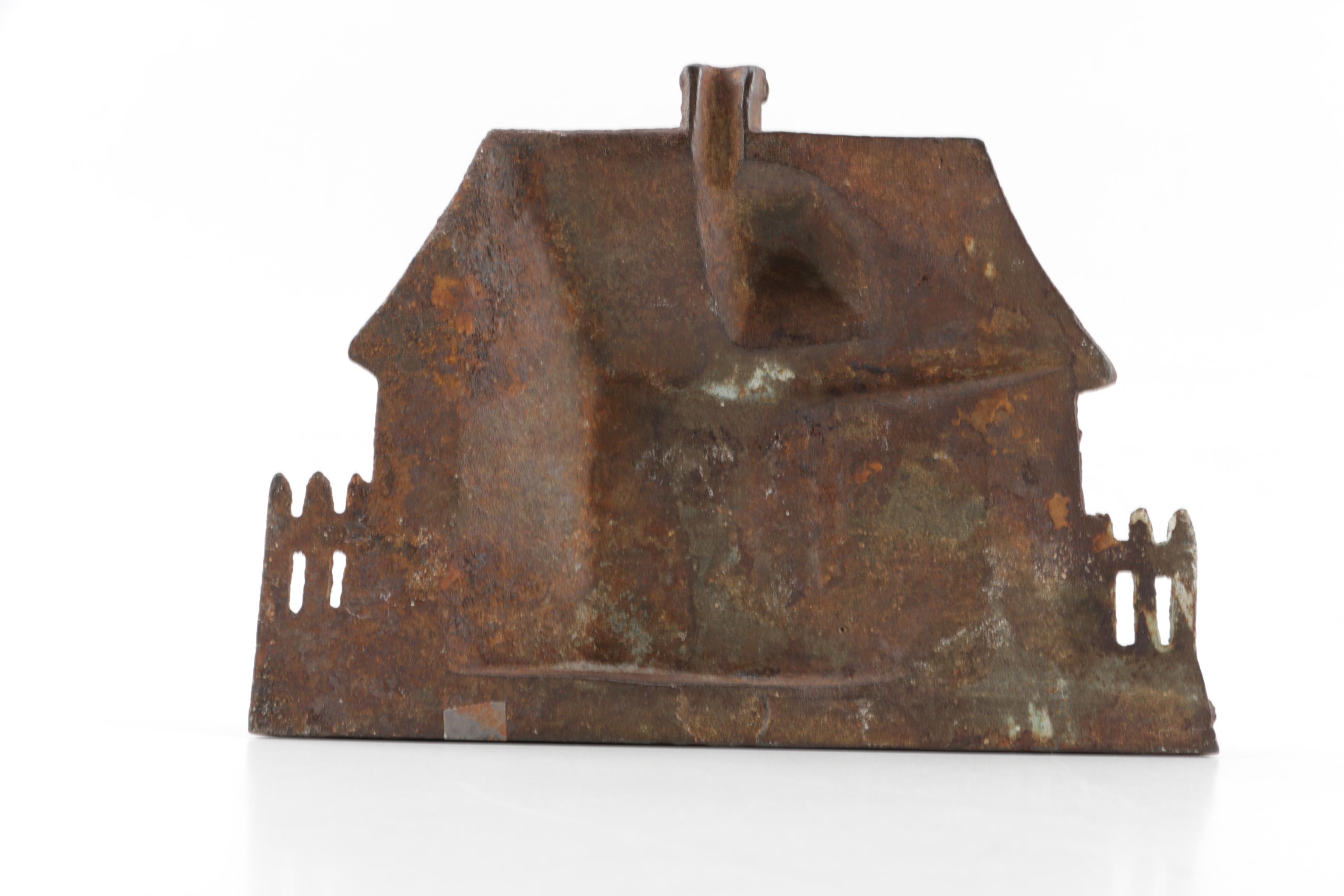 Vintage Cast Iron Cottage Shaped Doorstops