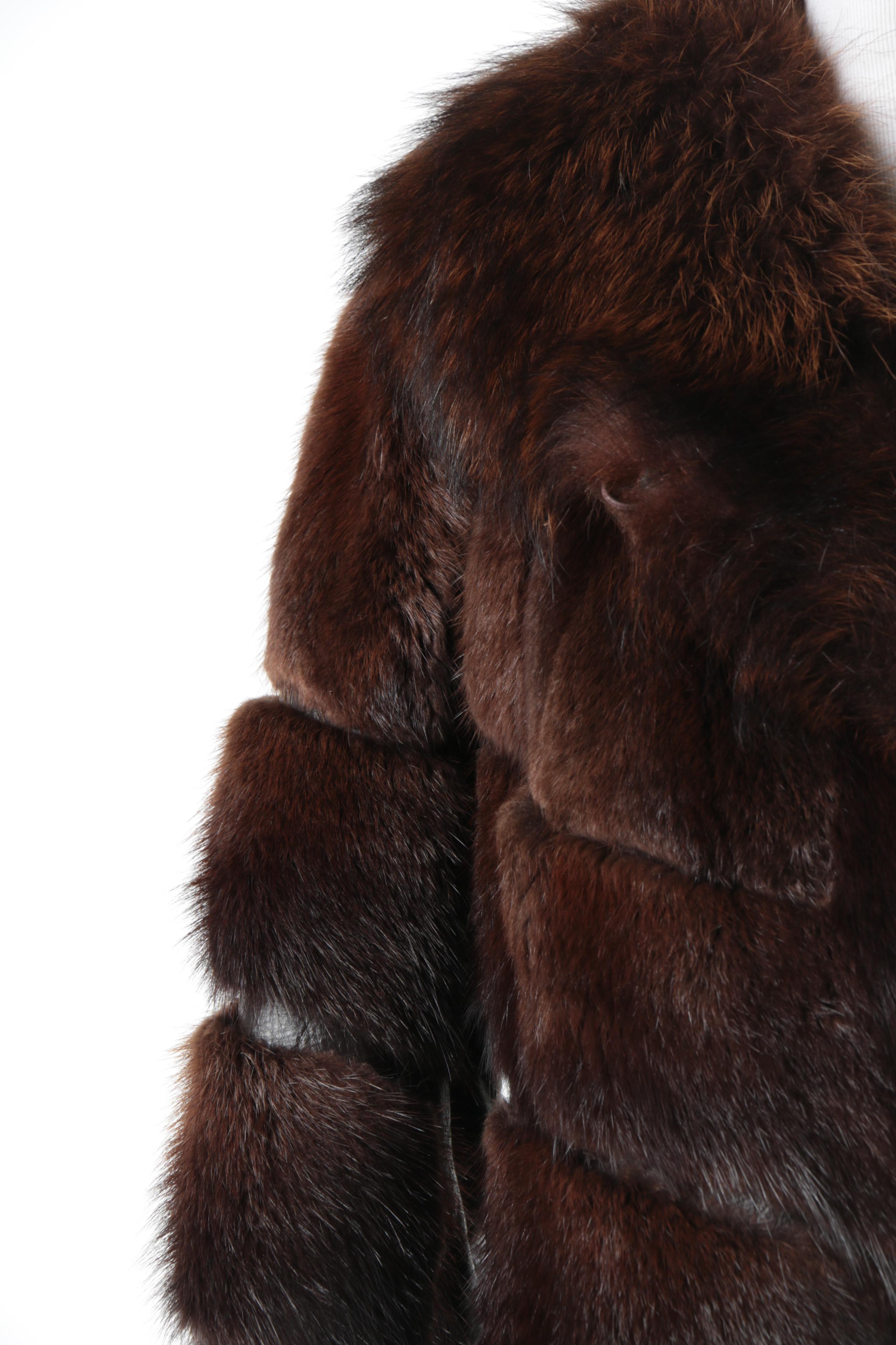 Vintage Yaegers Furs Ltd. Leather and Fur Coat