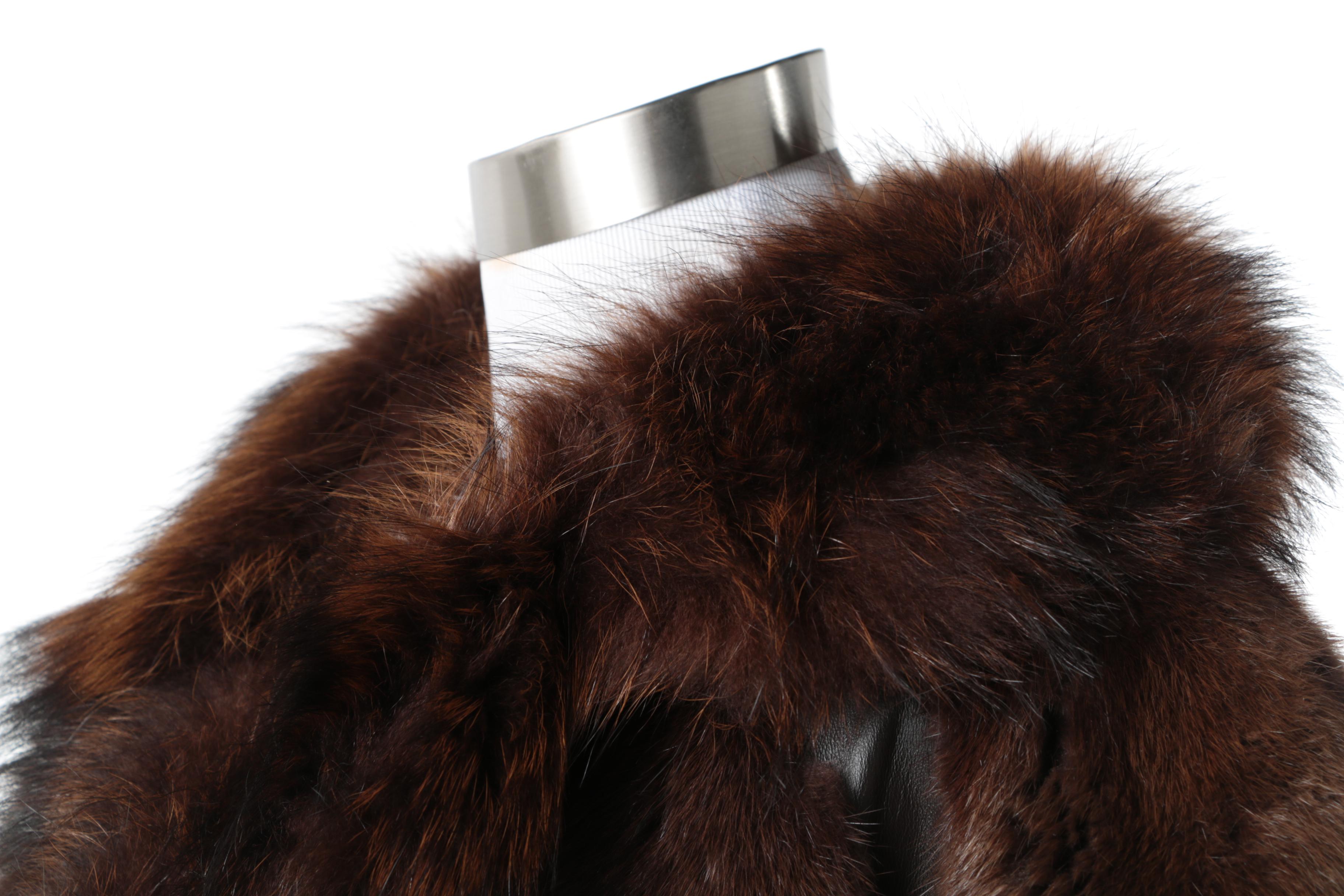 Vintage Yaegers Furs Ltd. Leather and Fur Coat