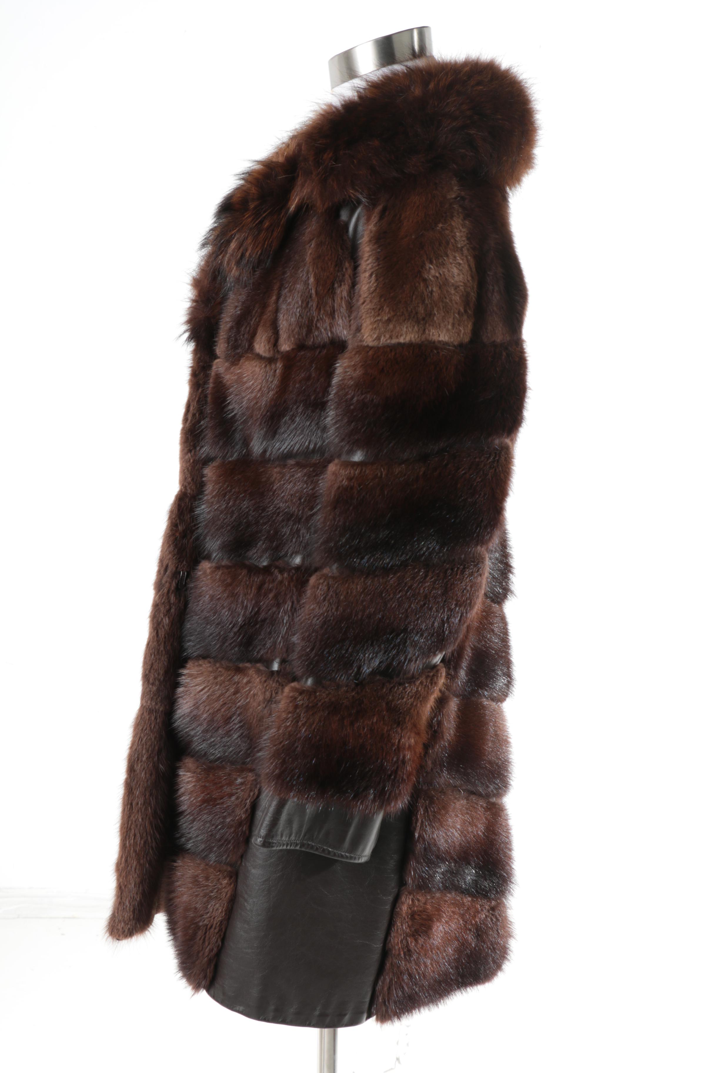 Vintage Yaegers Furs Ltd. Leather and Fur Coat