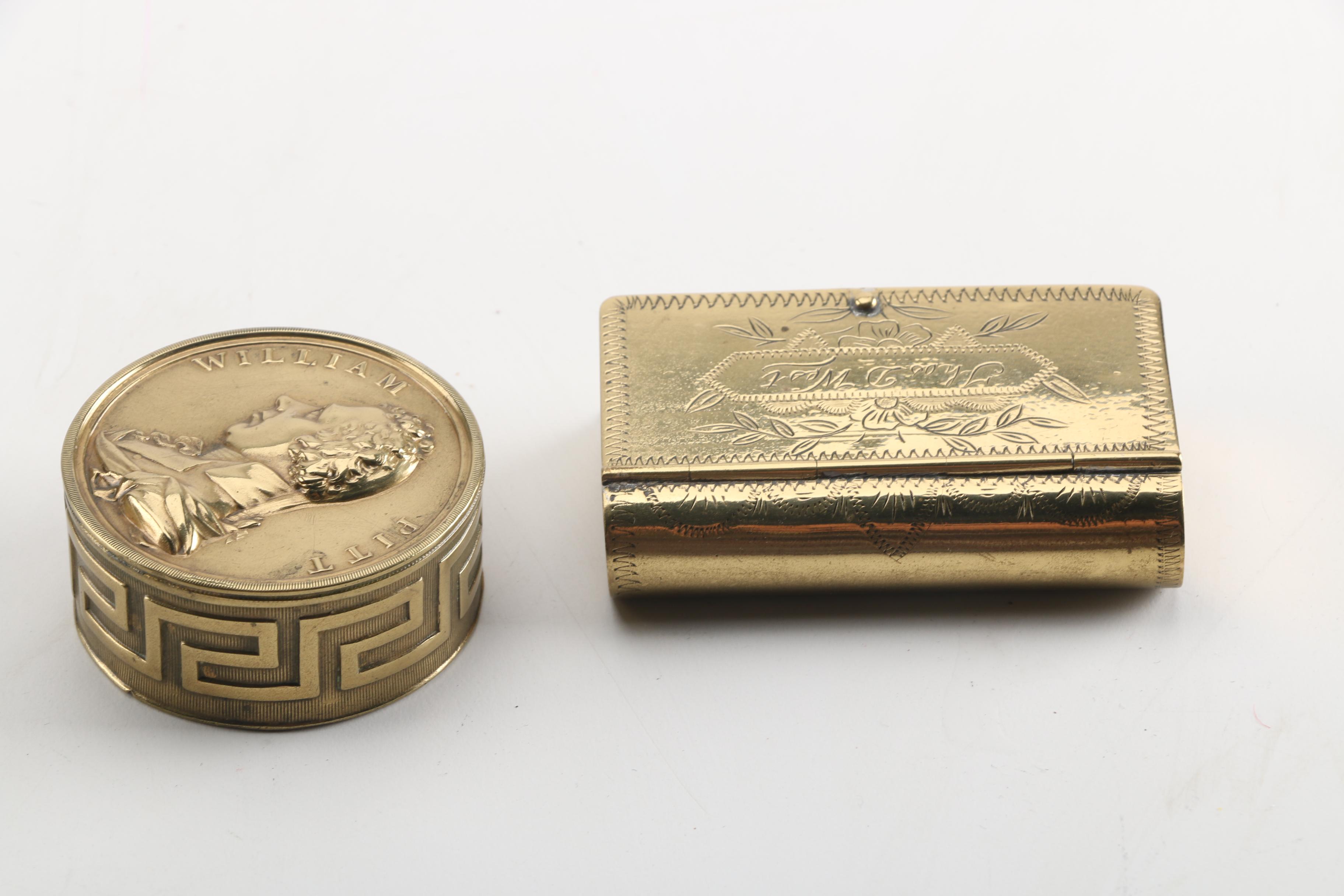 Antique William Pitt the Younger Snuff Box and Book Style Snuff Box