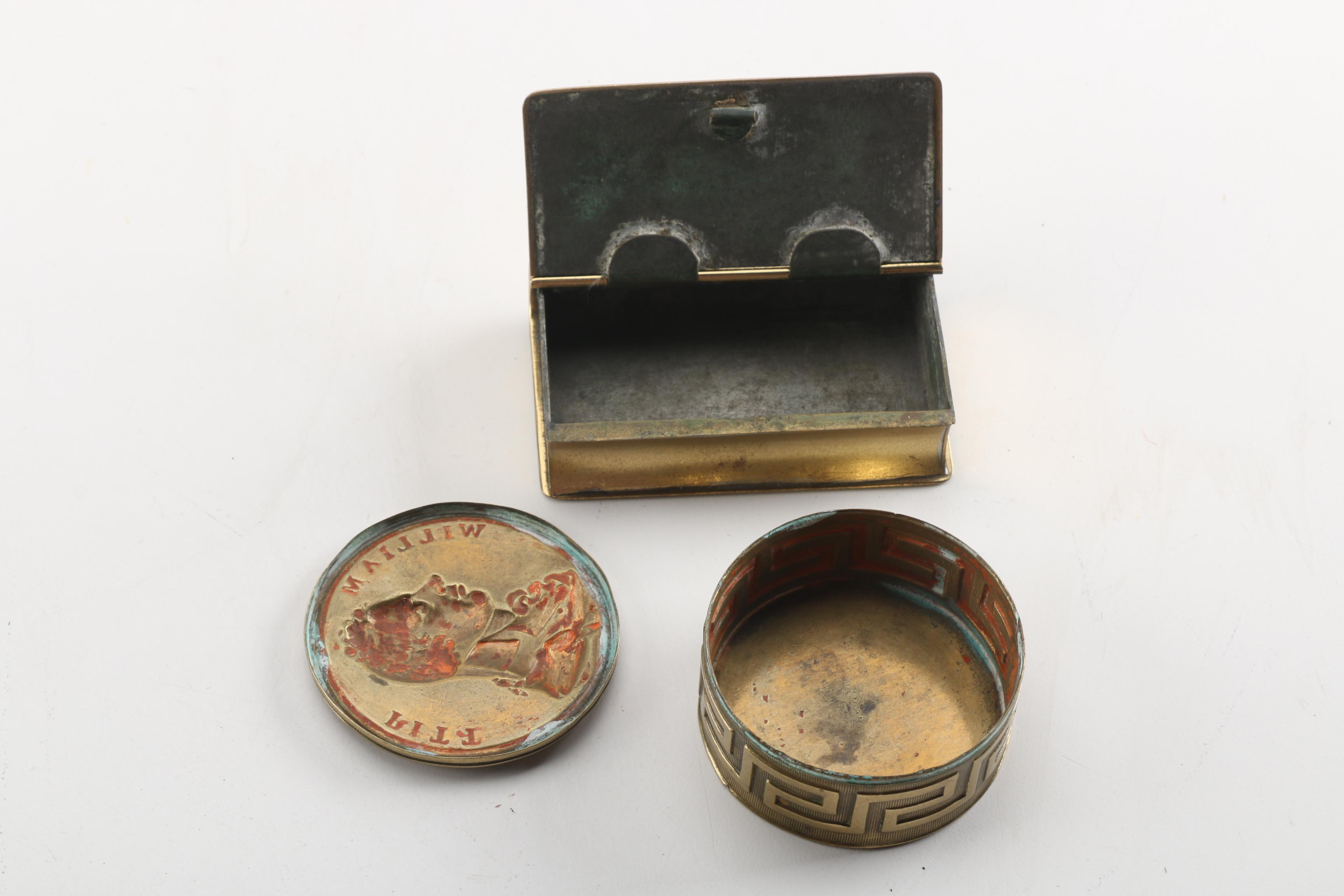 Antique William Pitt the Younger Snuff Box and Book Style Snuff Box