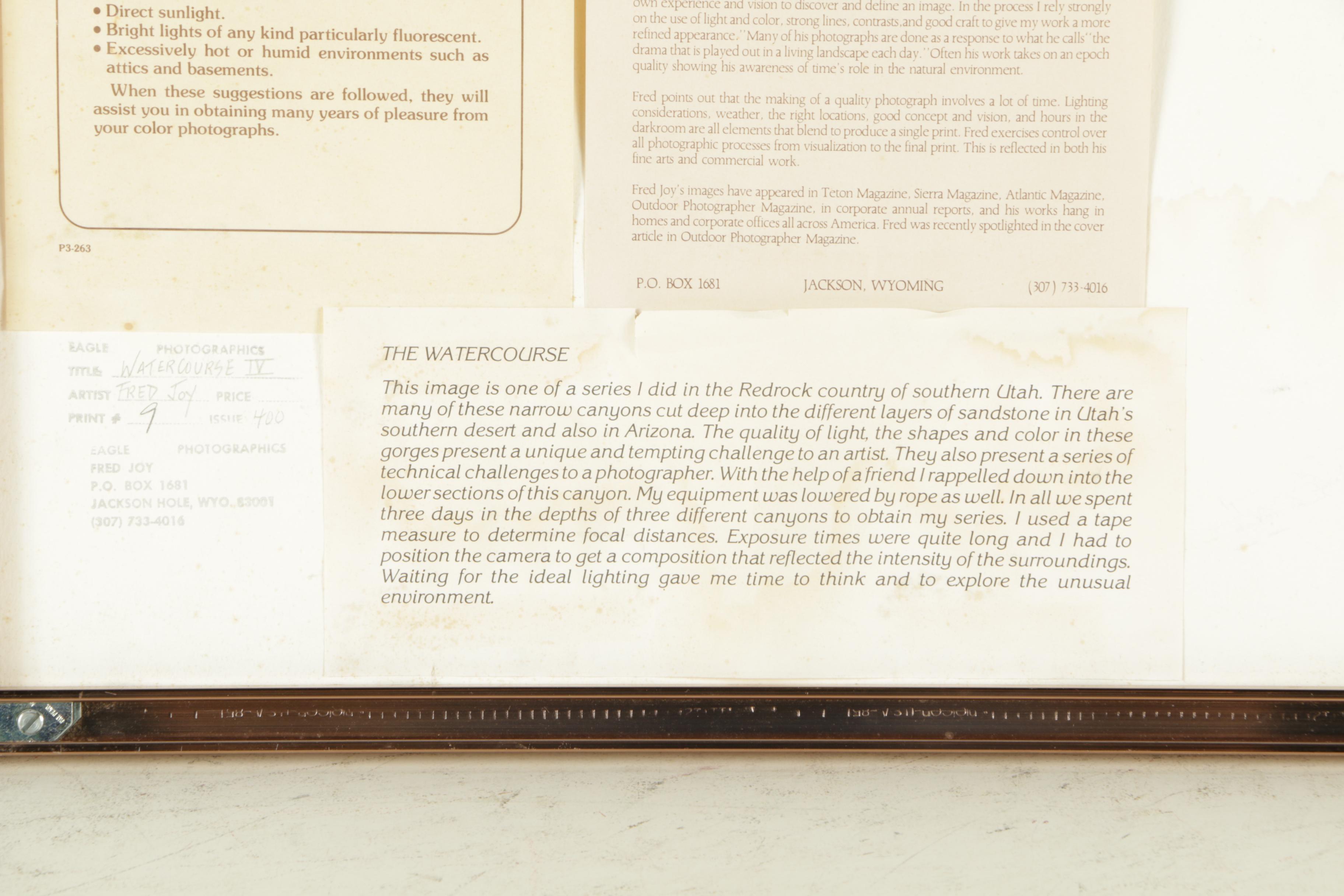 Fred Joy Limited Edition Photograph "The Watercourse"