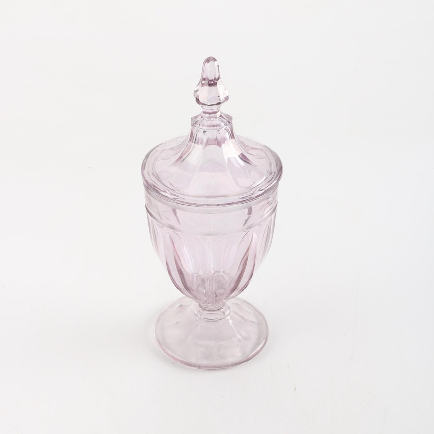 Fenton Stretch Glass Candy Jar