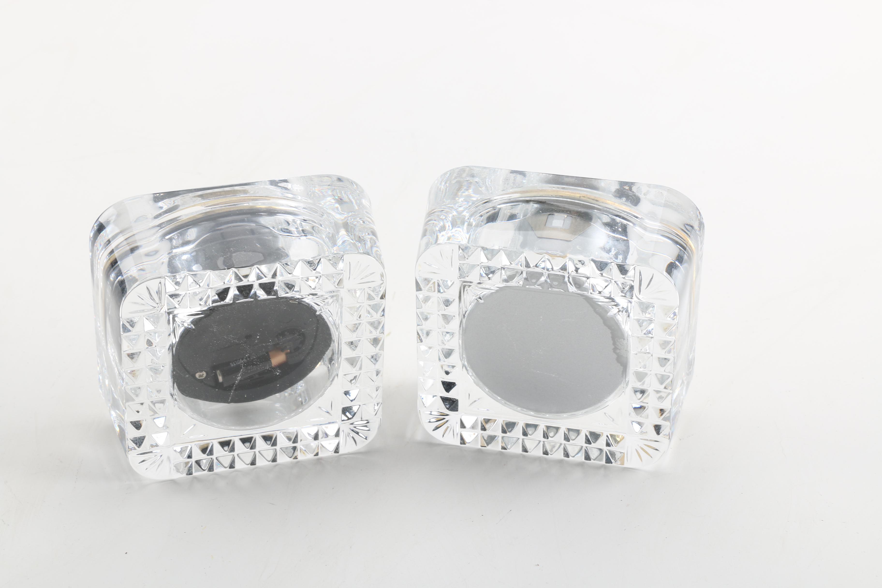 Crystal and Cut Glass Quartz Shelf Clocks