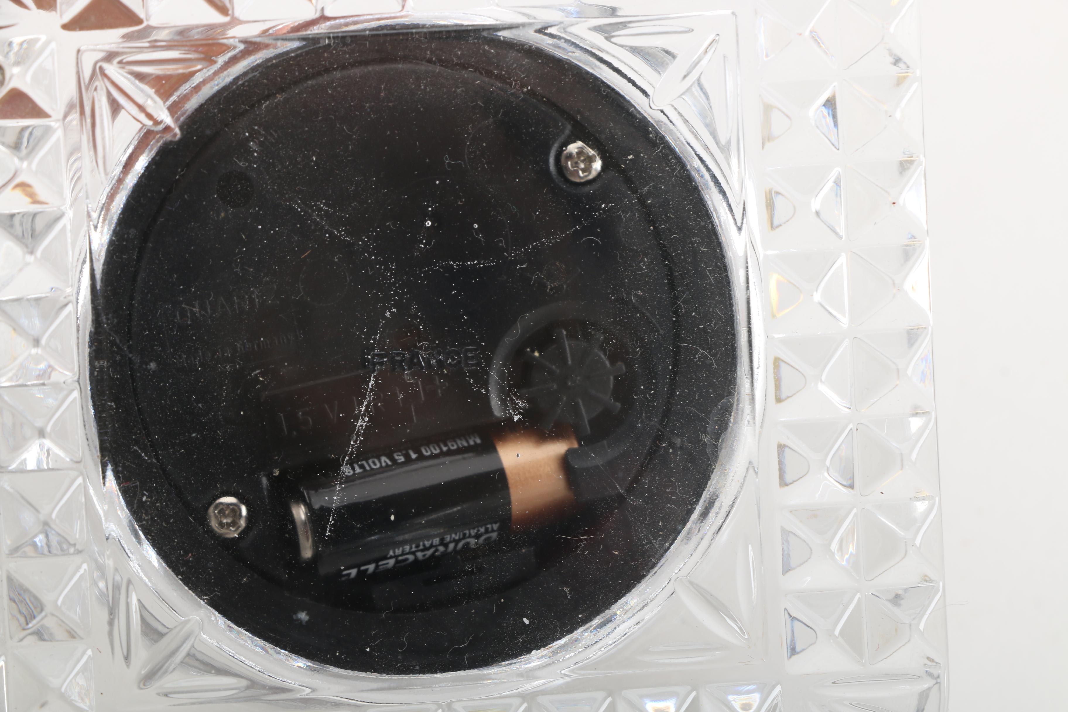 Crystal and Cut Glass Quartz Shelf Clocks