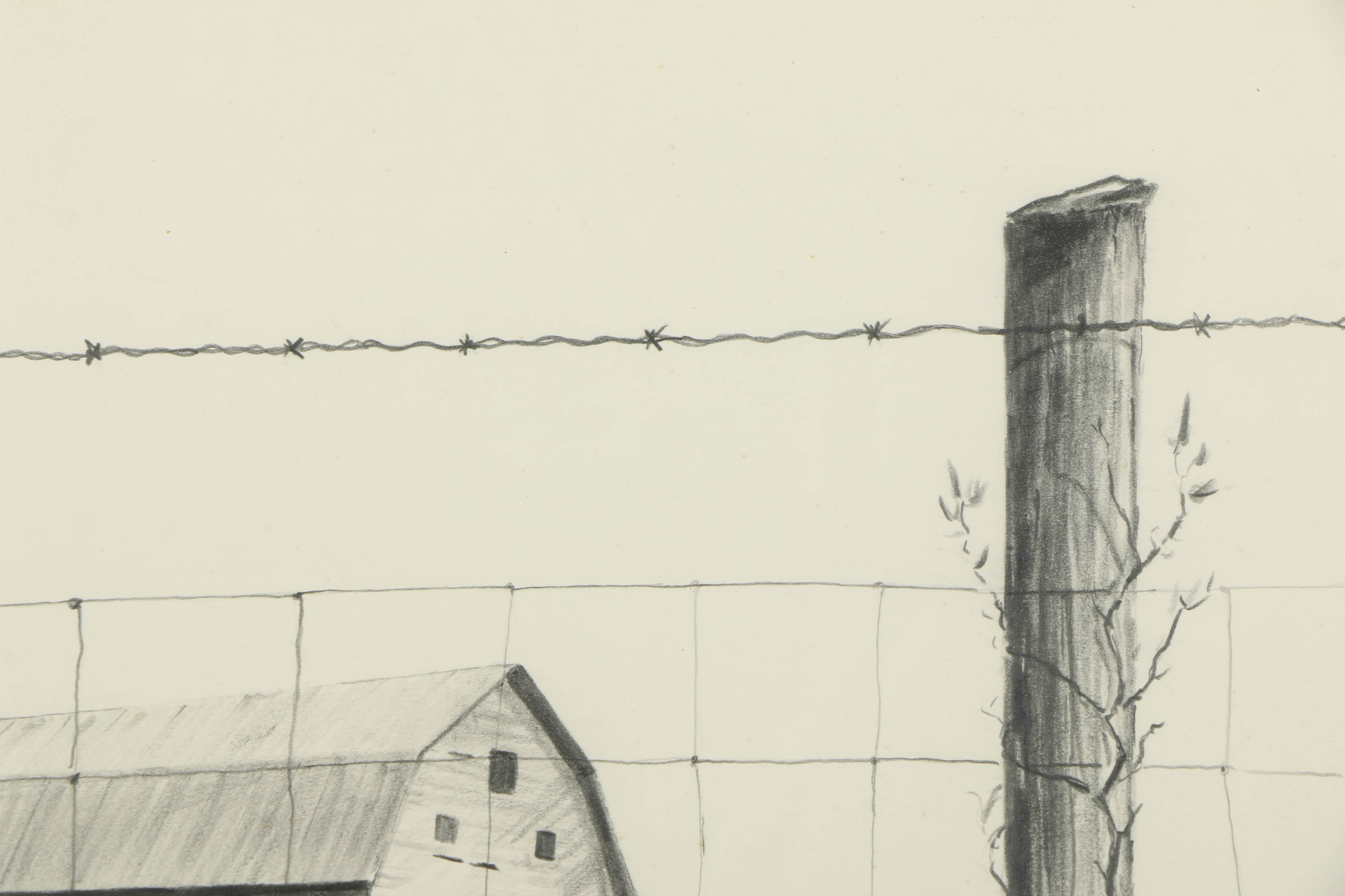 C.L. Brady Graphite Drawing on Paper "On Graham Road, Snow Camp N.C."