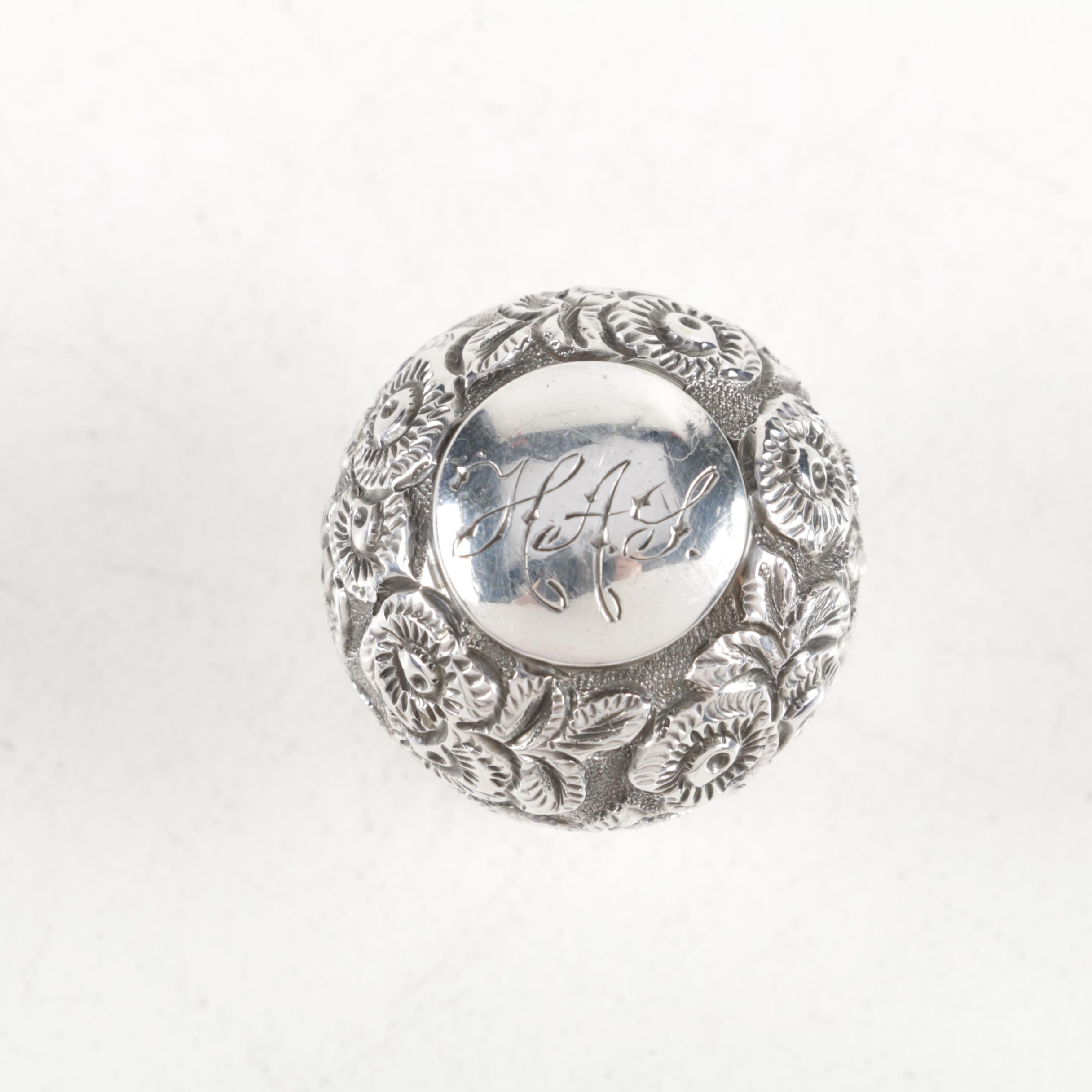 Victorian Era Charles May Birmingham Sterling Silver and Crystal Scent Bottle