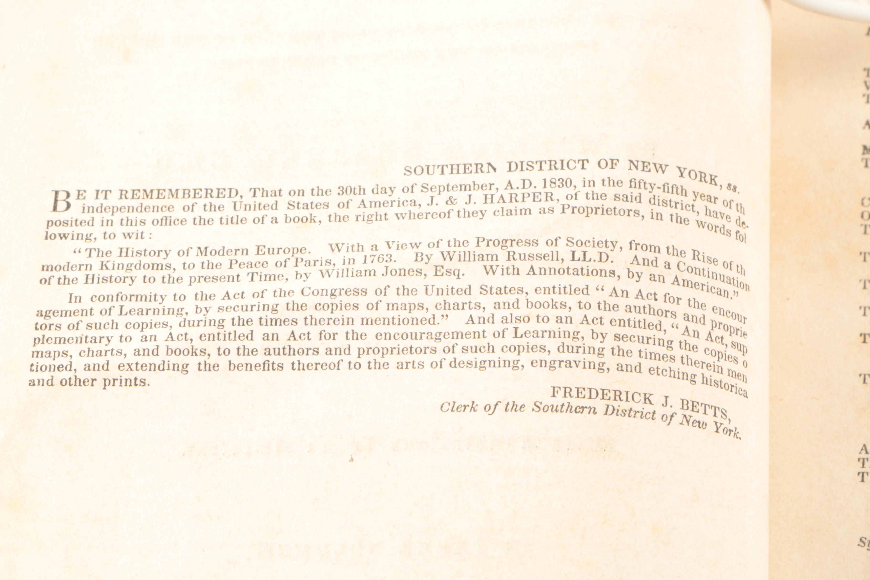 1855 Three-Volume "The History of Modern Europe" by William Russell