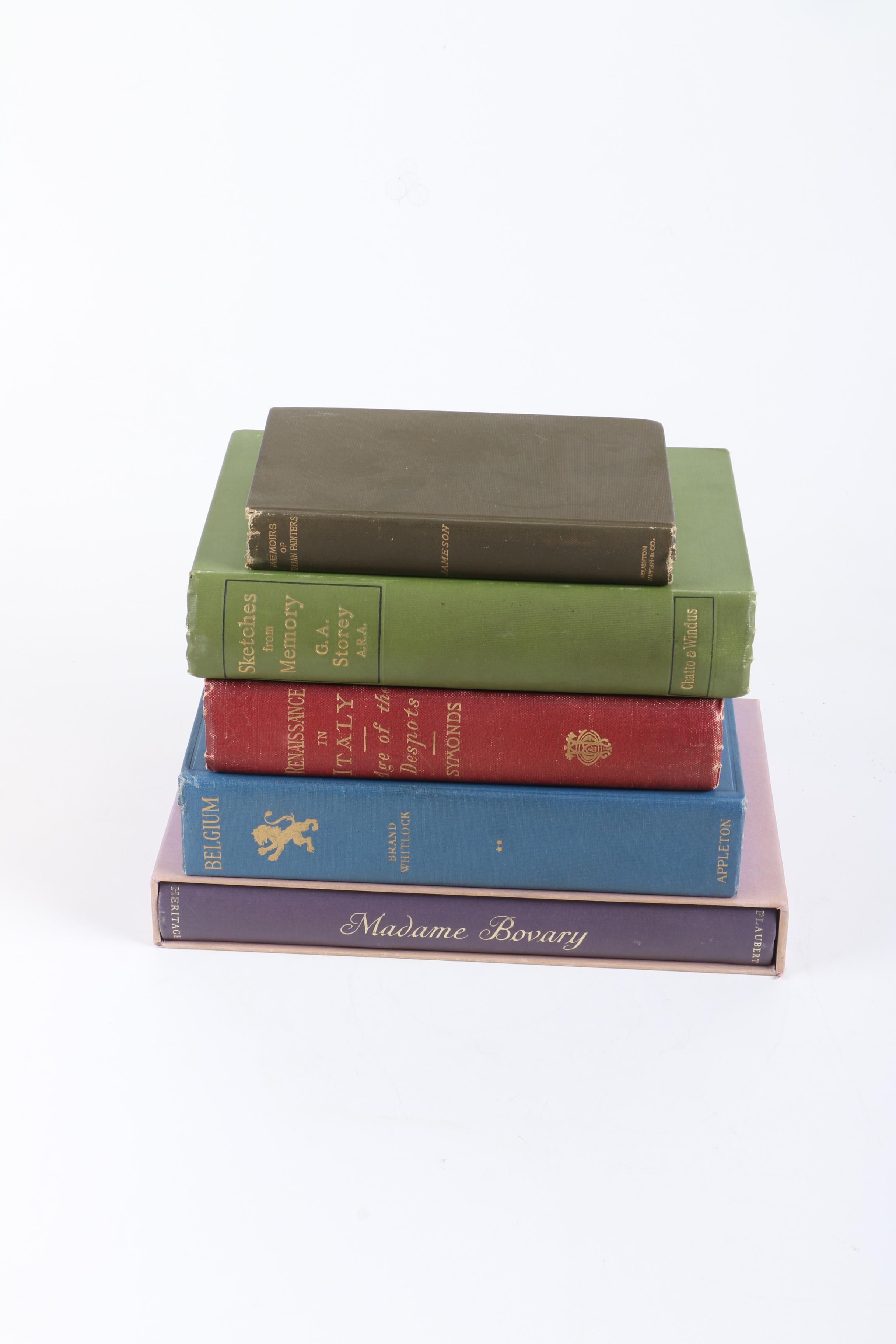 Assorted Antique and Vintage Hardcover Books featuring "Madame Bovary"