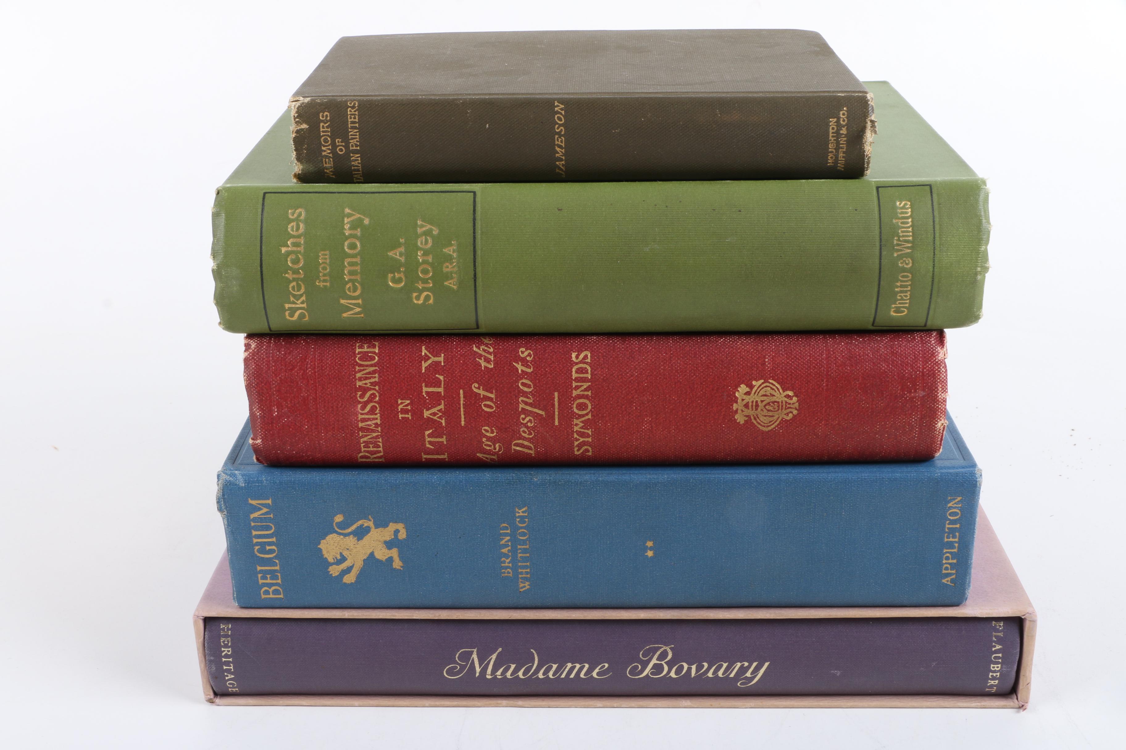 Assorted Antique and Vintage Hardcover Books featuring "Madame Bovary"