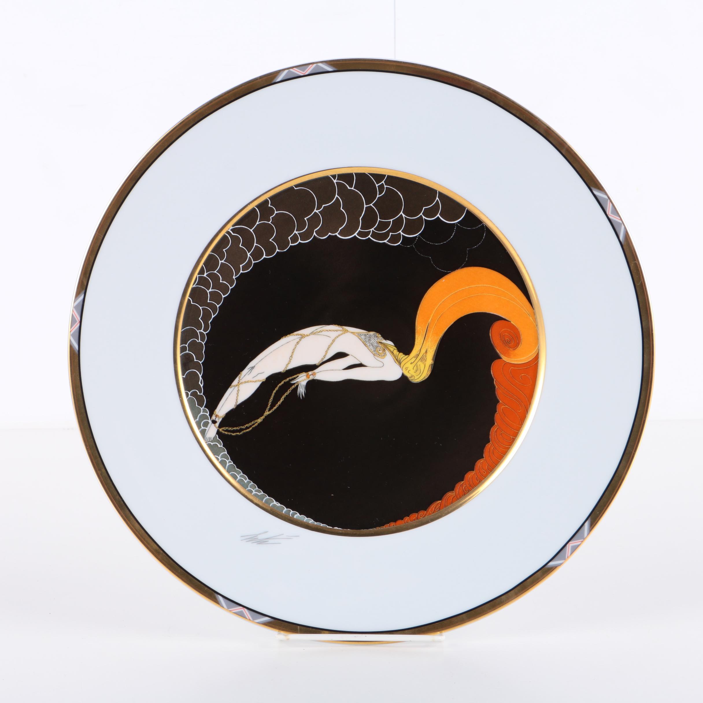 Erte Sevenarts Limited Porcelain Plate After "L'Amour"