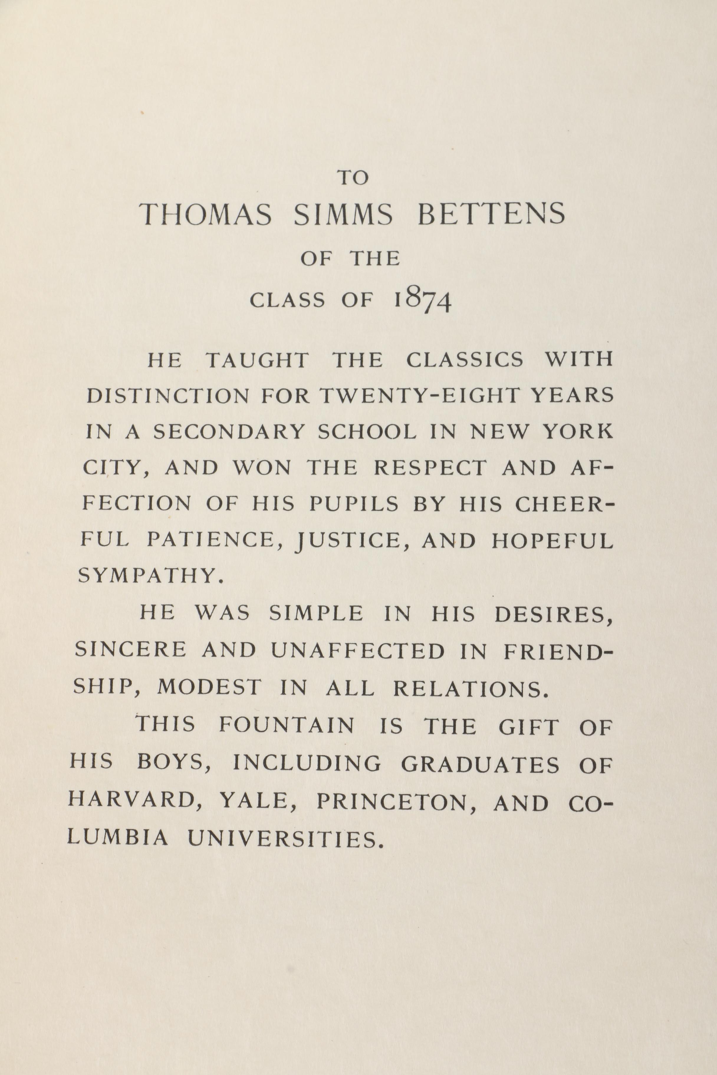 1909 "Thomas Simms Bettens" Memorial Book and 1910s Lytton Novel