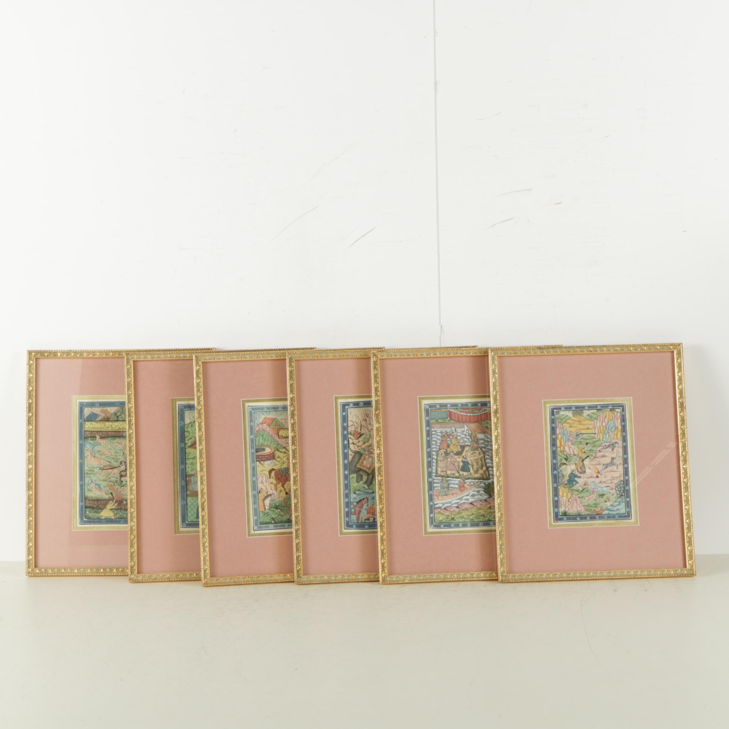 Indo-Persian Miniatures Featuring Hunting Scenes