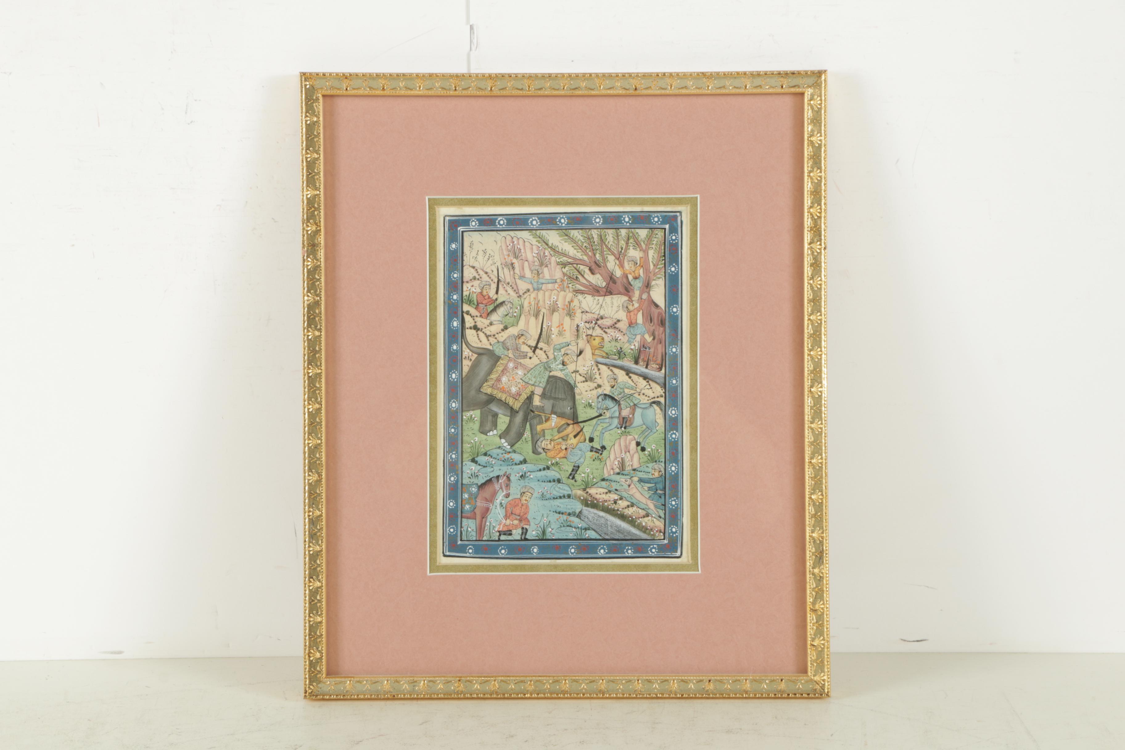 Indo-Persian Miniatures Featuring Hunting Scenes