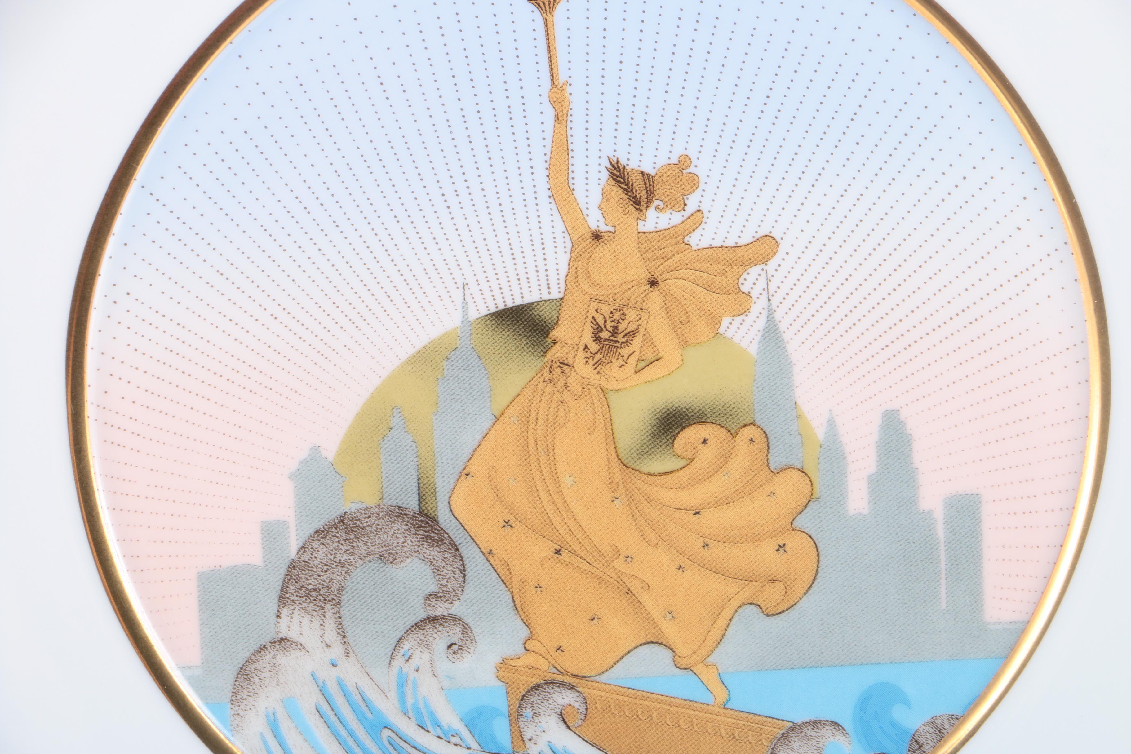 Erte Sevenarts Limited Porcelain Plate After "Statue of Liberty"