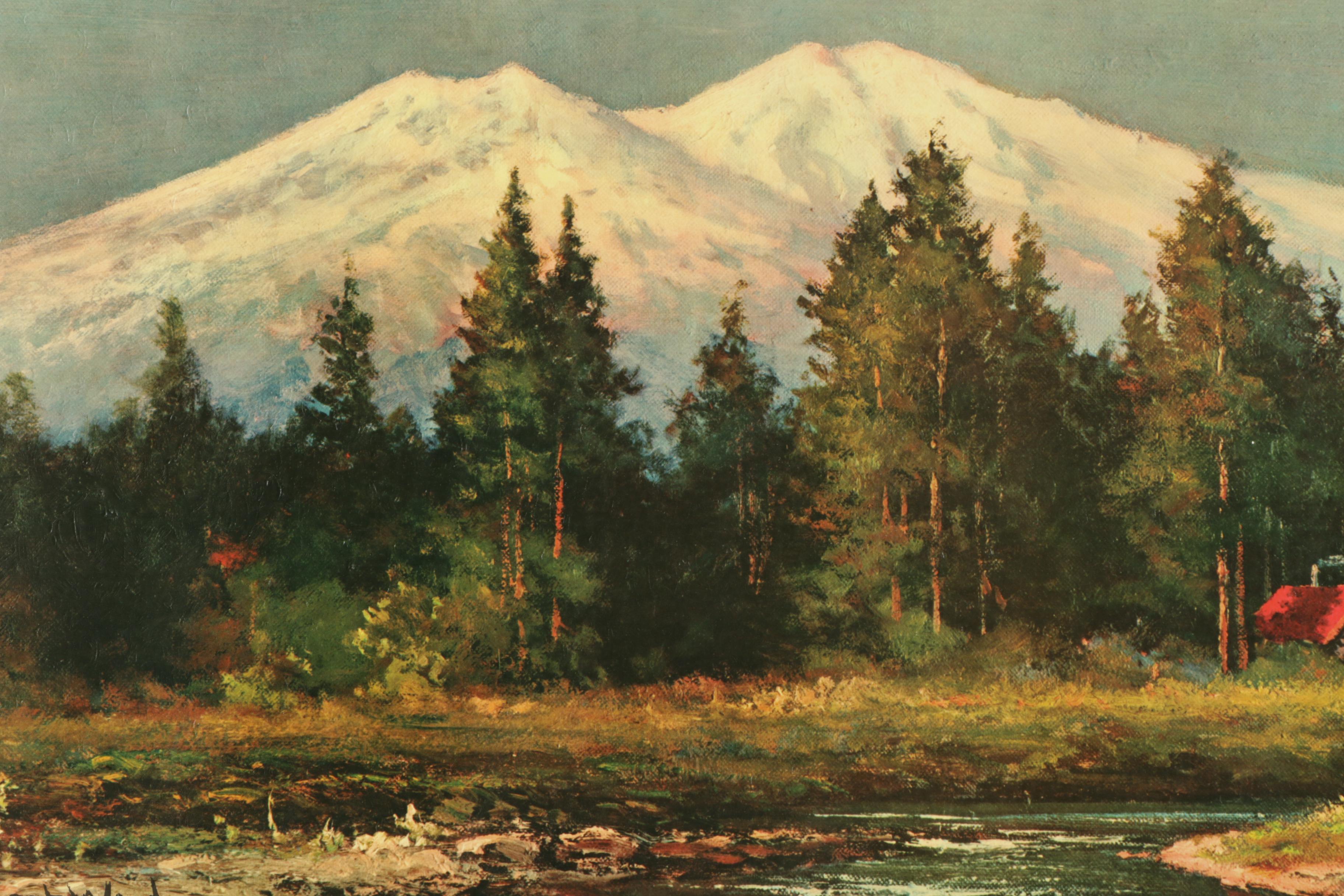 Offset Lithograph on Paper After Robert Wood "Mt. Shasta"