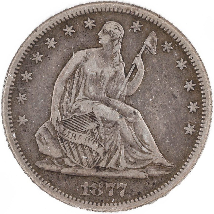 1877-S Seated Liberty Silver Half Dollar