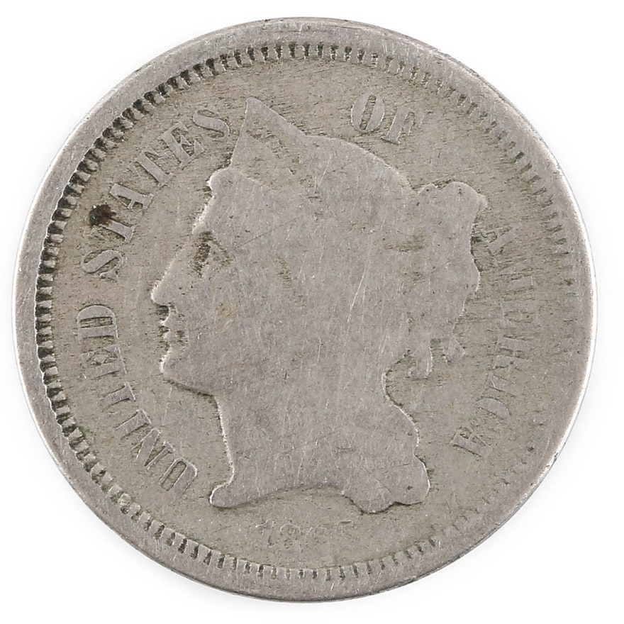 1866 Nickel Three Cent Coin