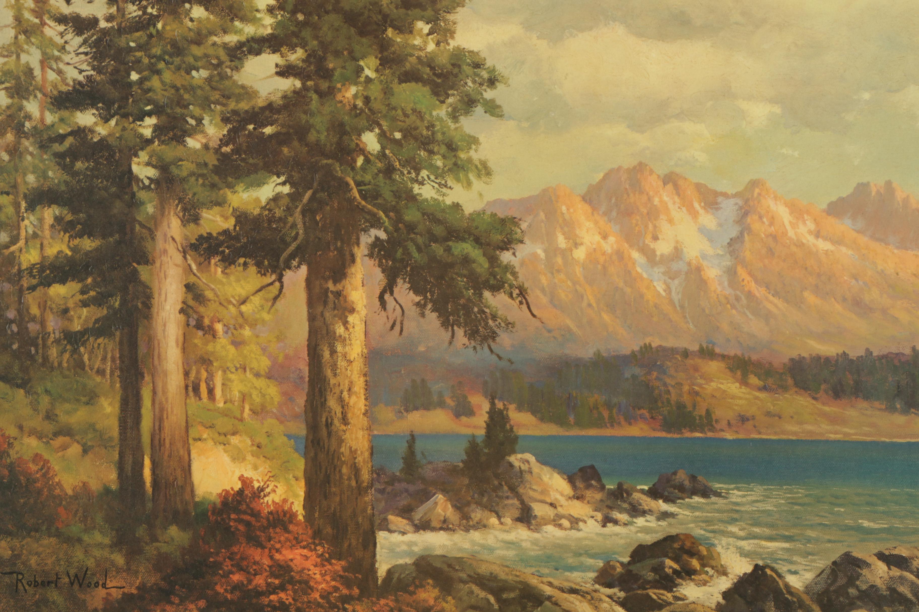 Offset Lithograph After Robert Wood Painting "Teton Lake"