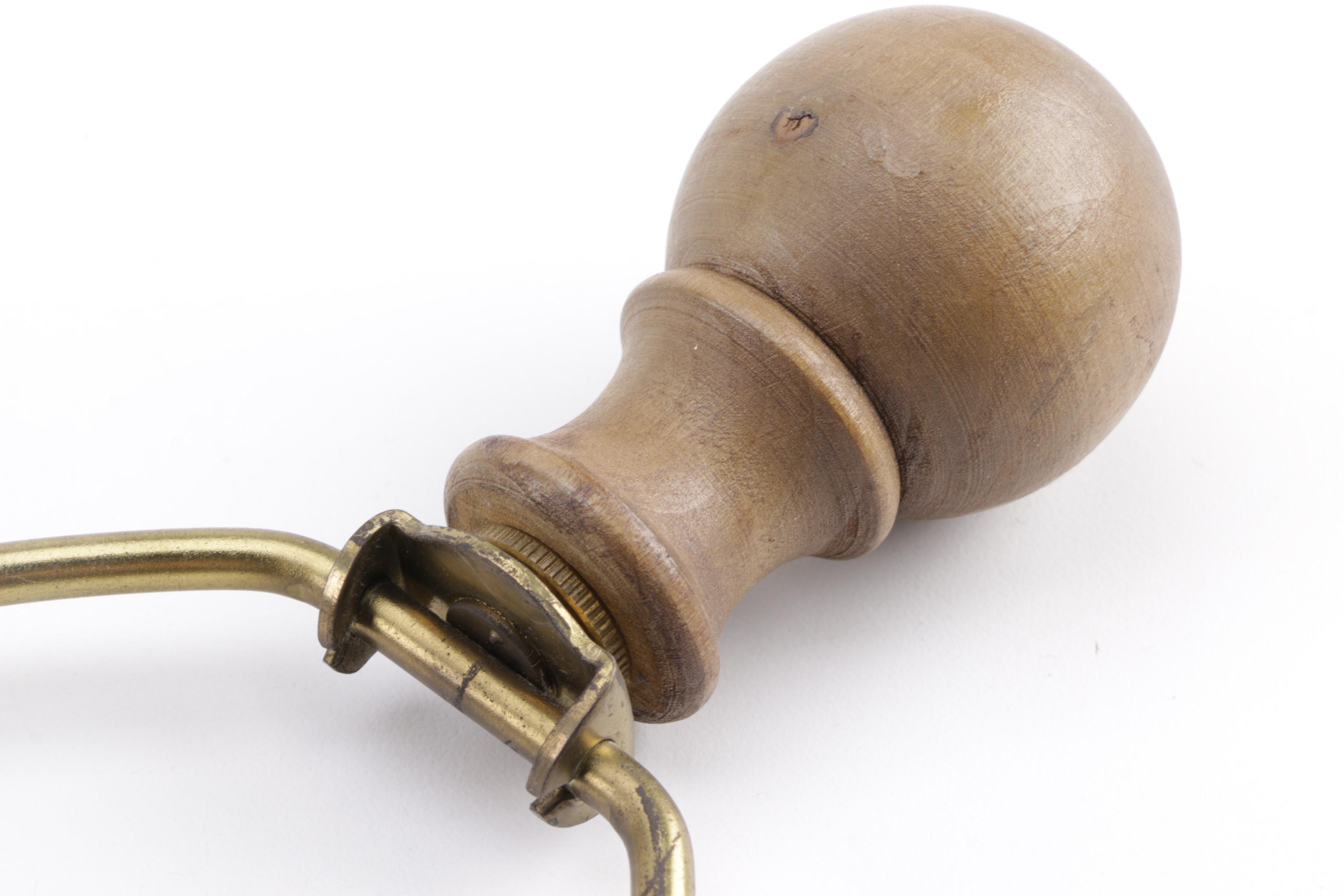 Vintage Italian Metal Floral Toleware Table Lamp On Wooden Base