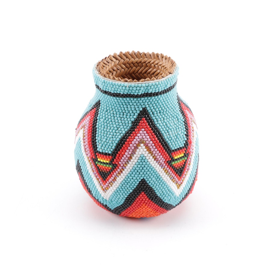 Paiute Small Beaded Basket