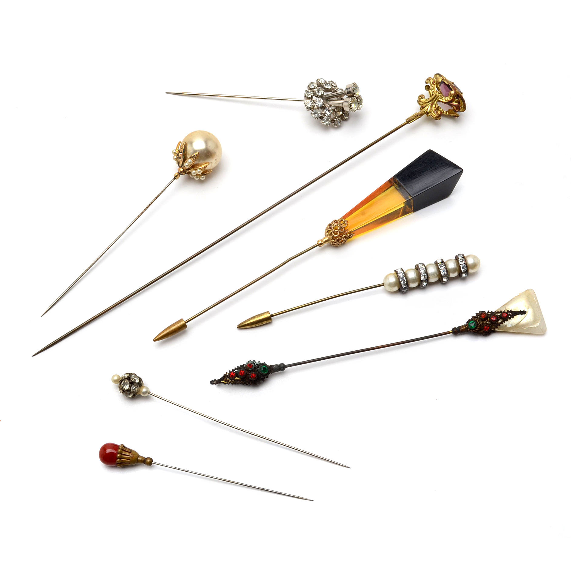 Assortment of Antique and Vintage Hat Pins and Stick Pins
