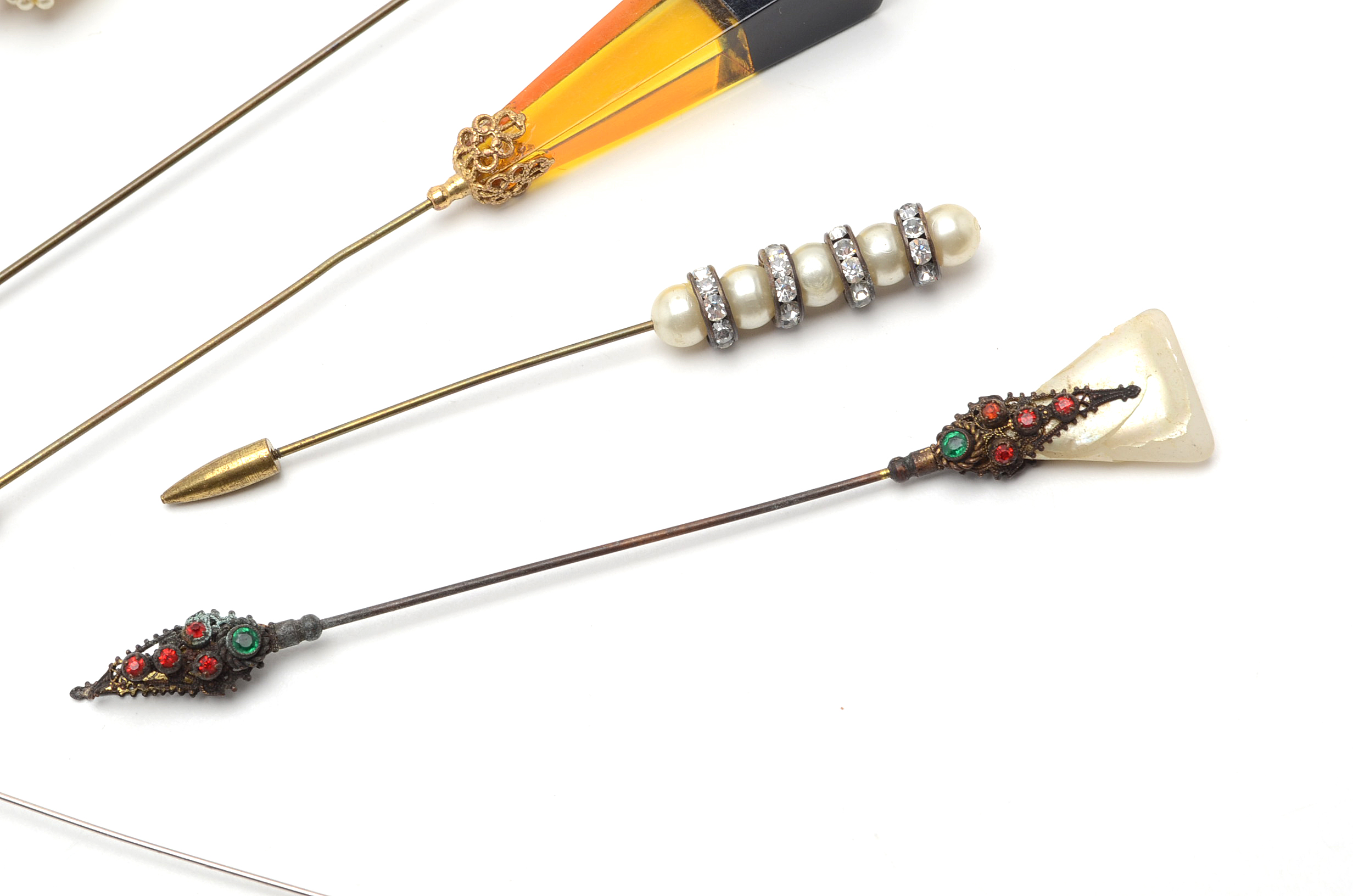 Assortment of Antique and Vintage Hat Pins and Stick Pins