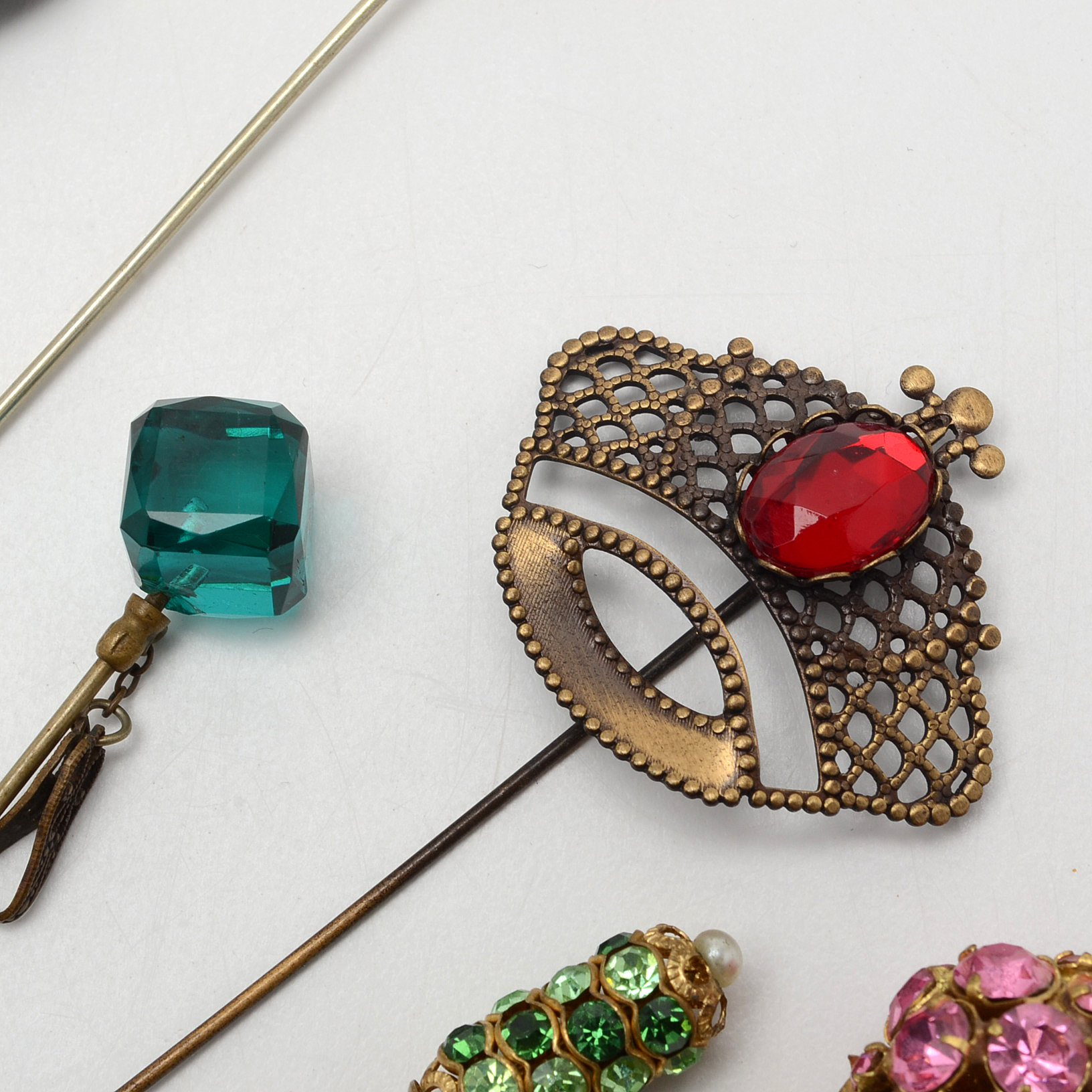 Assortment of Vintage Hat Pins and Stick Pins