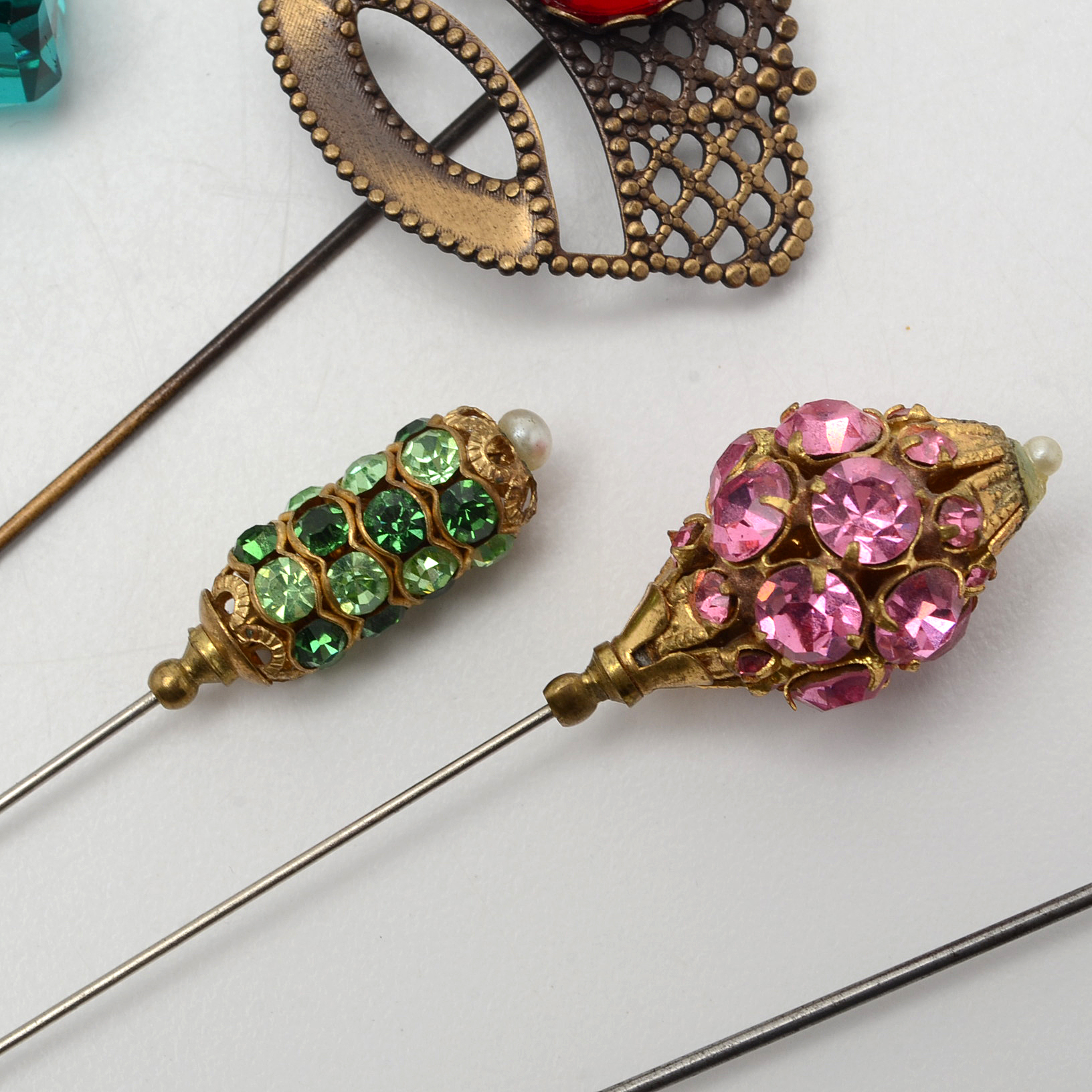 Assortment of Vintage Hat Pins and Stick Pins
