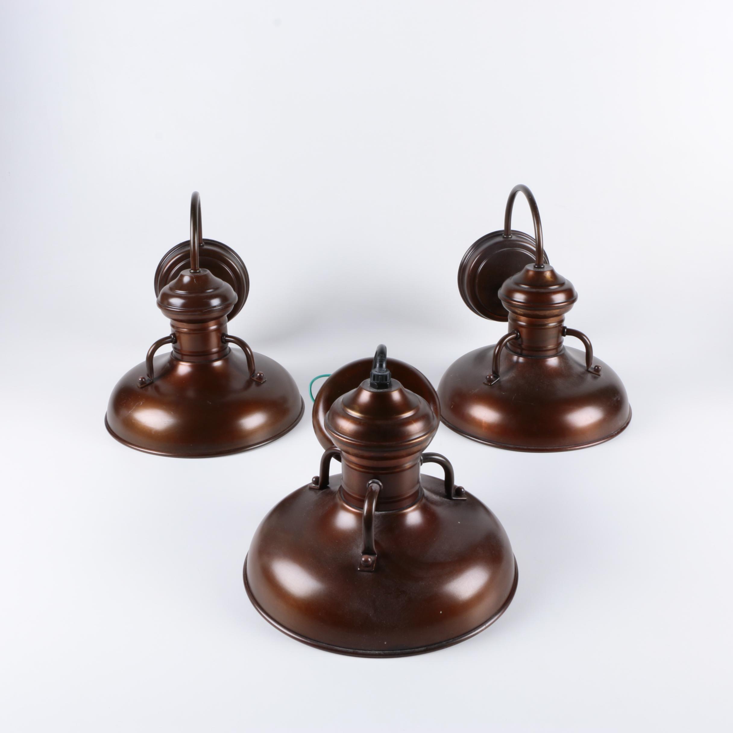 Bronze Tone Wall Sconces and Pendant Light