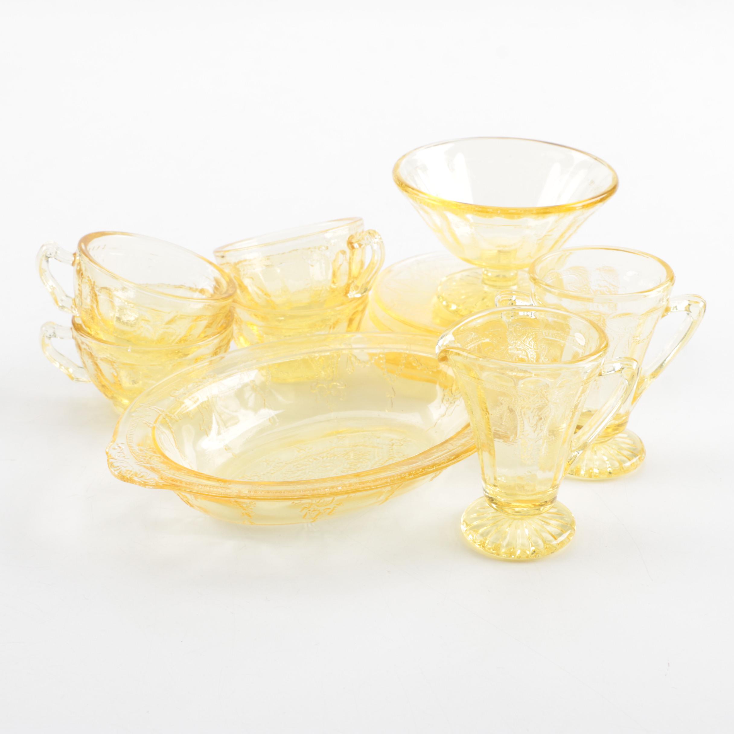 Miniature Antique Yellow Depression Glass Tableware