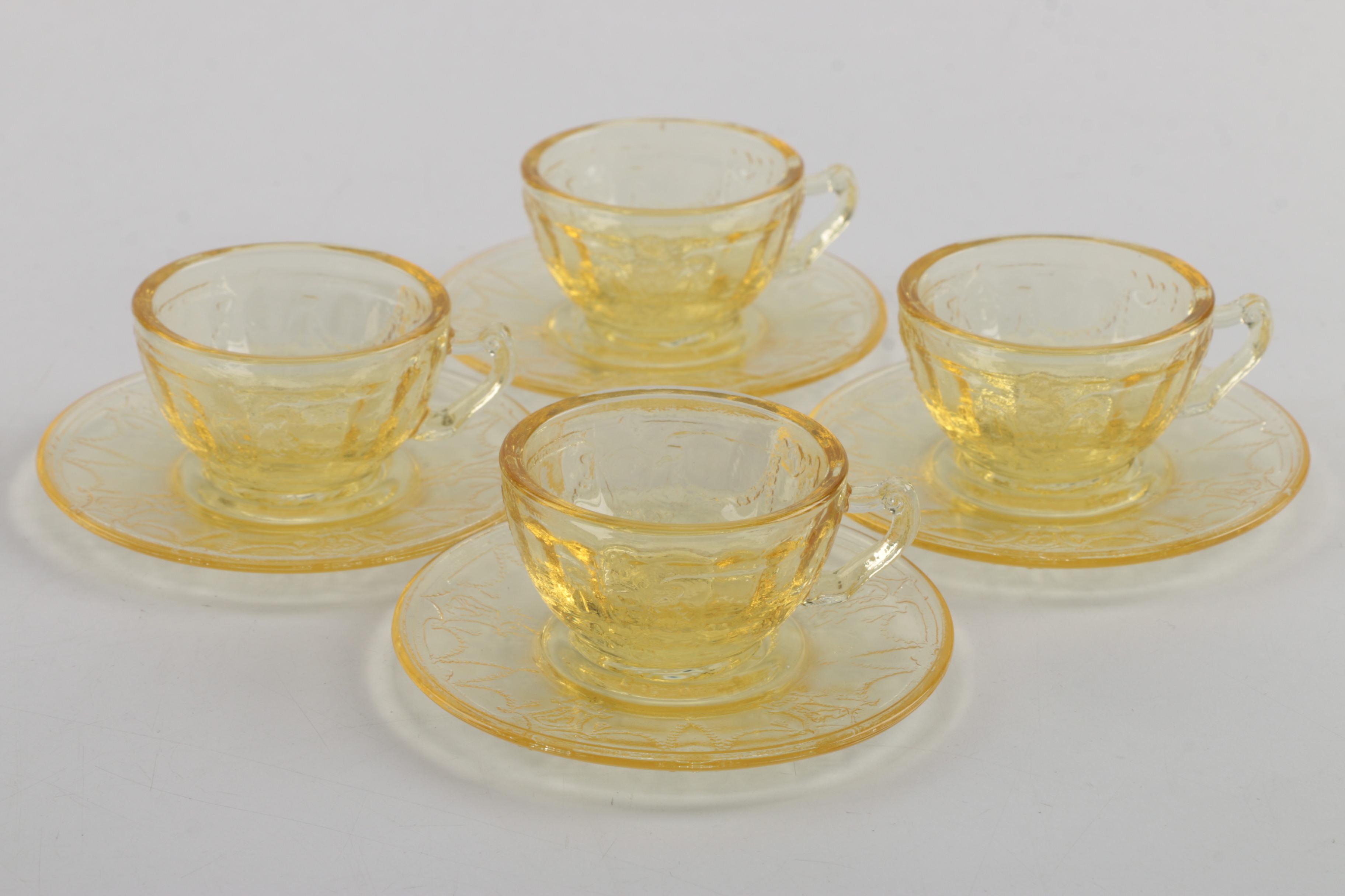 Miniature Antique Yellow Depression Glass Tableware