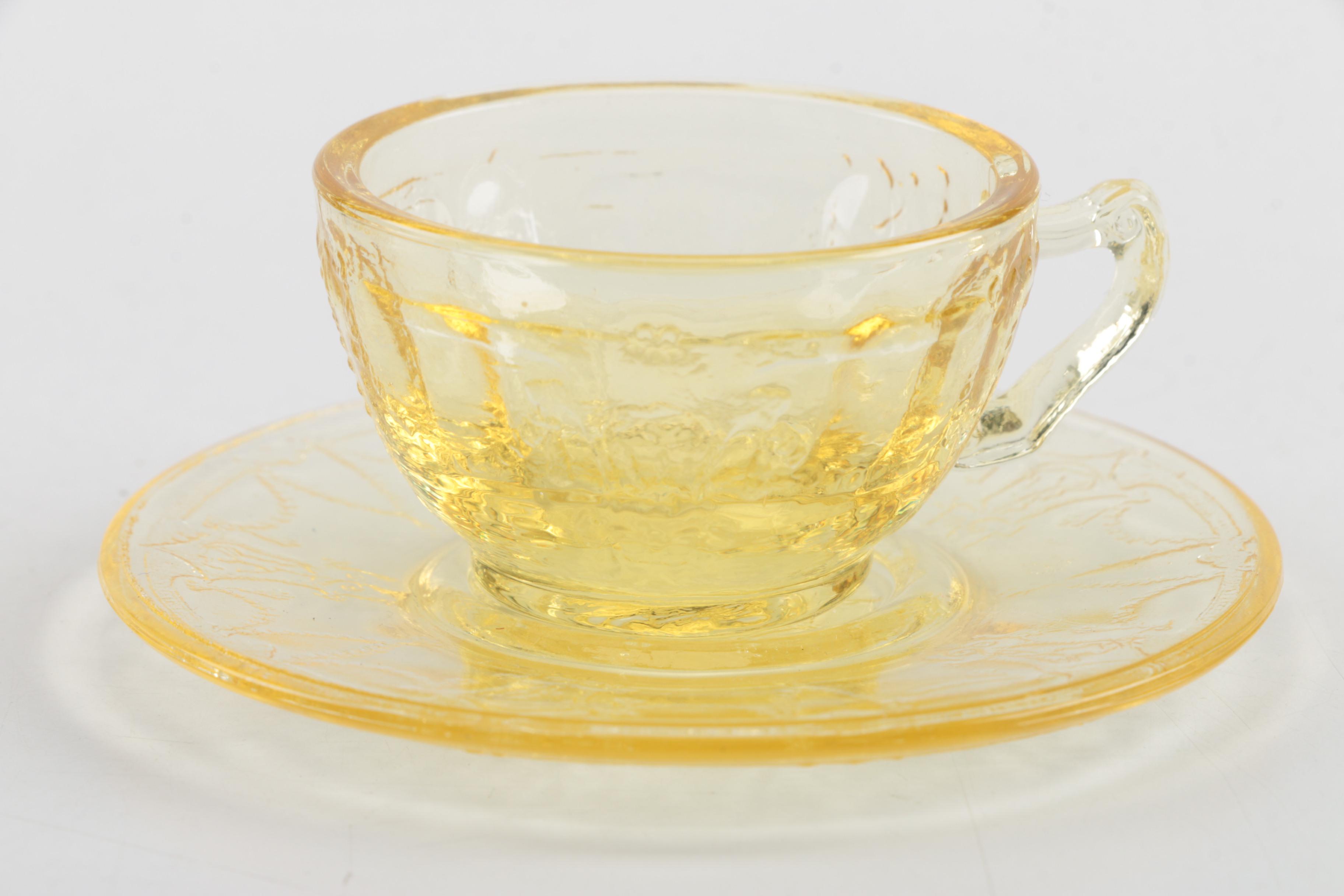 Miniature Antique Yellow Depression Glass Tableware