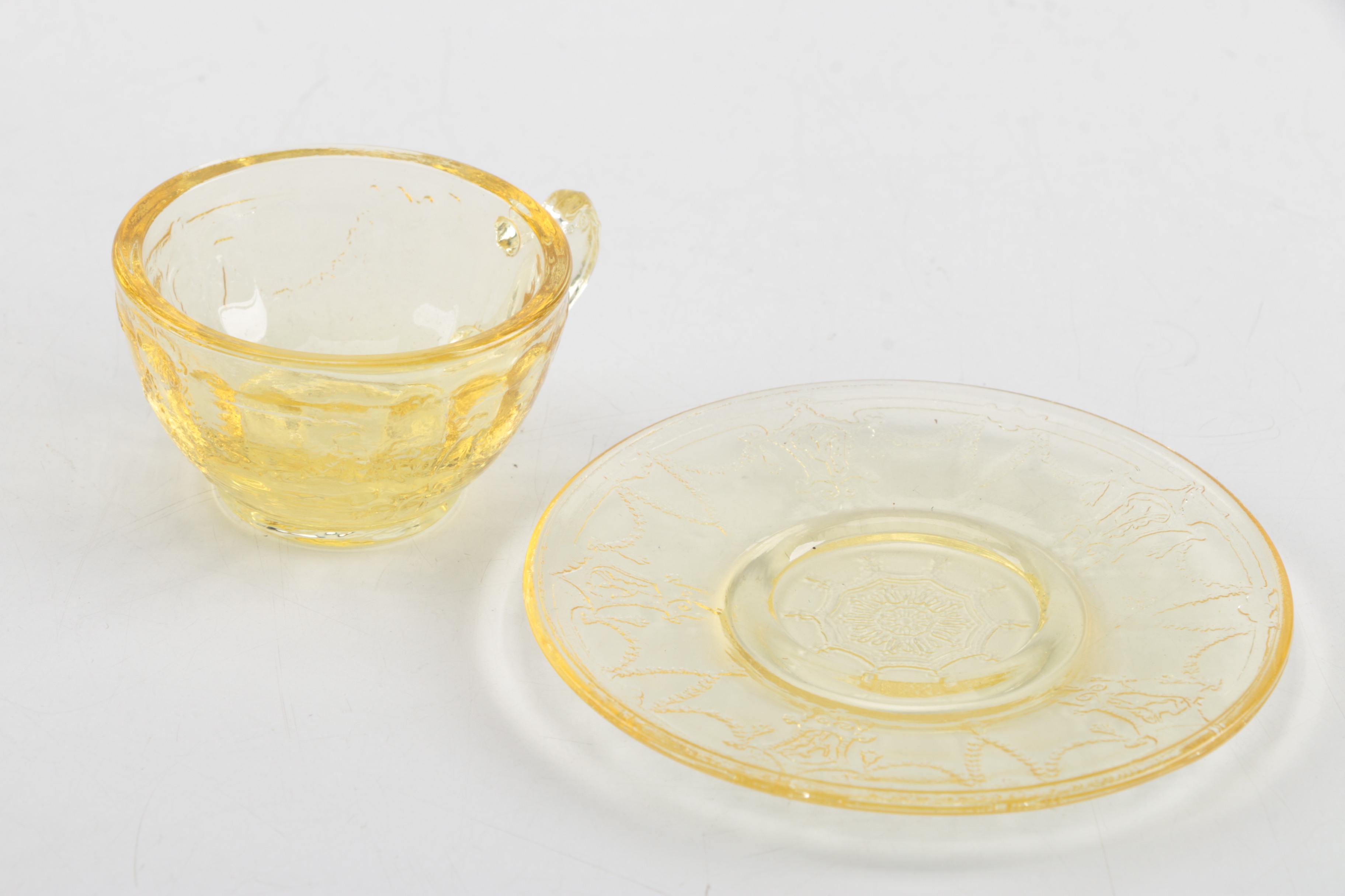 Miniature Antique Yellow Depression Glass Tableware