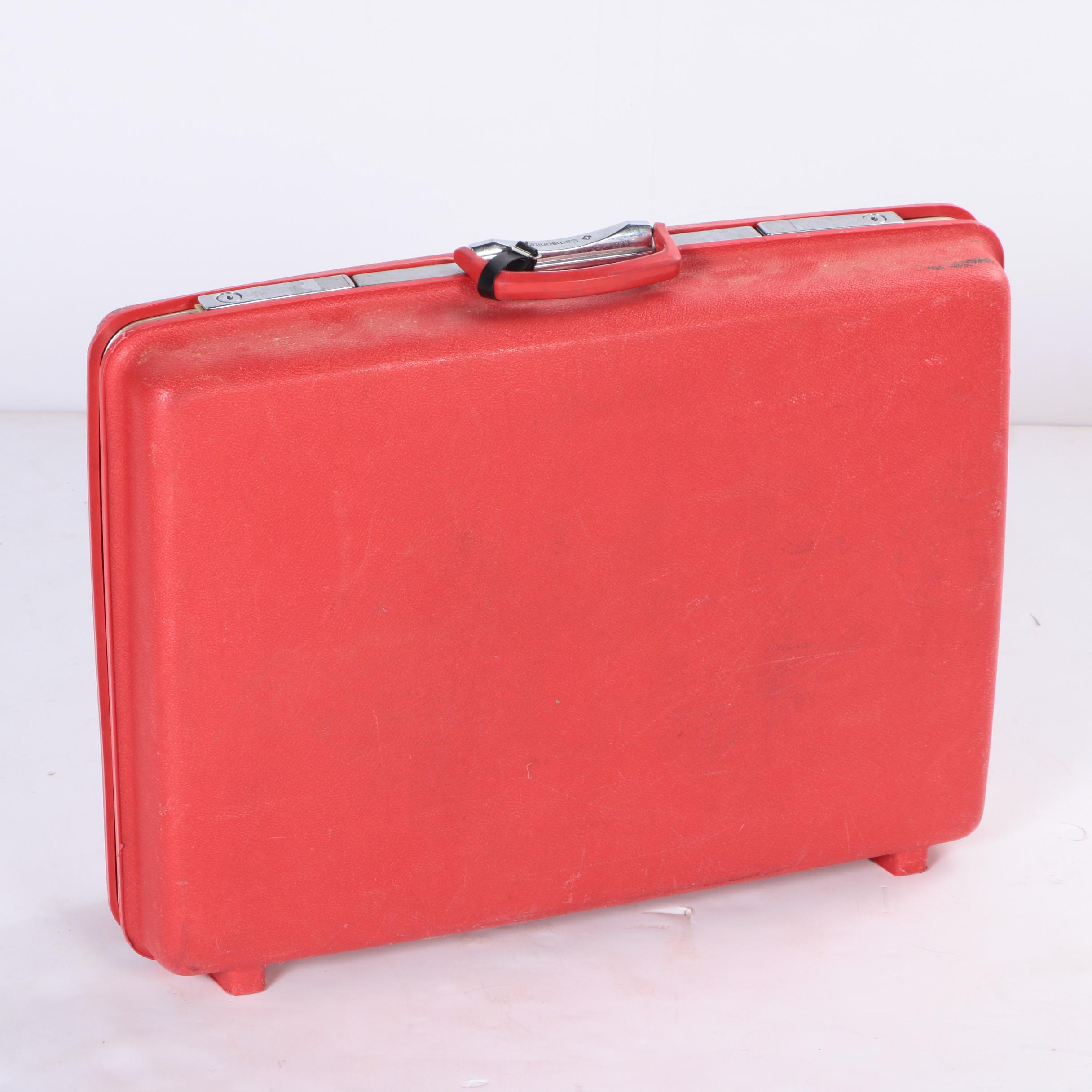 Vintage Samsonite Red Luggage Set