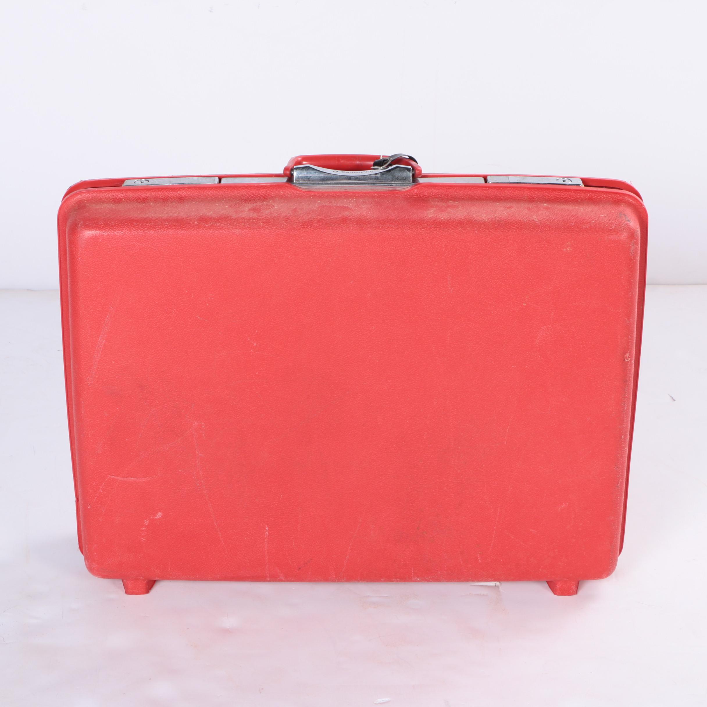 Vintage Samsonite Red Luggage Set