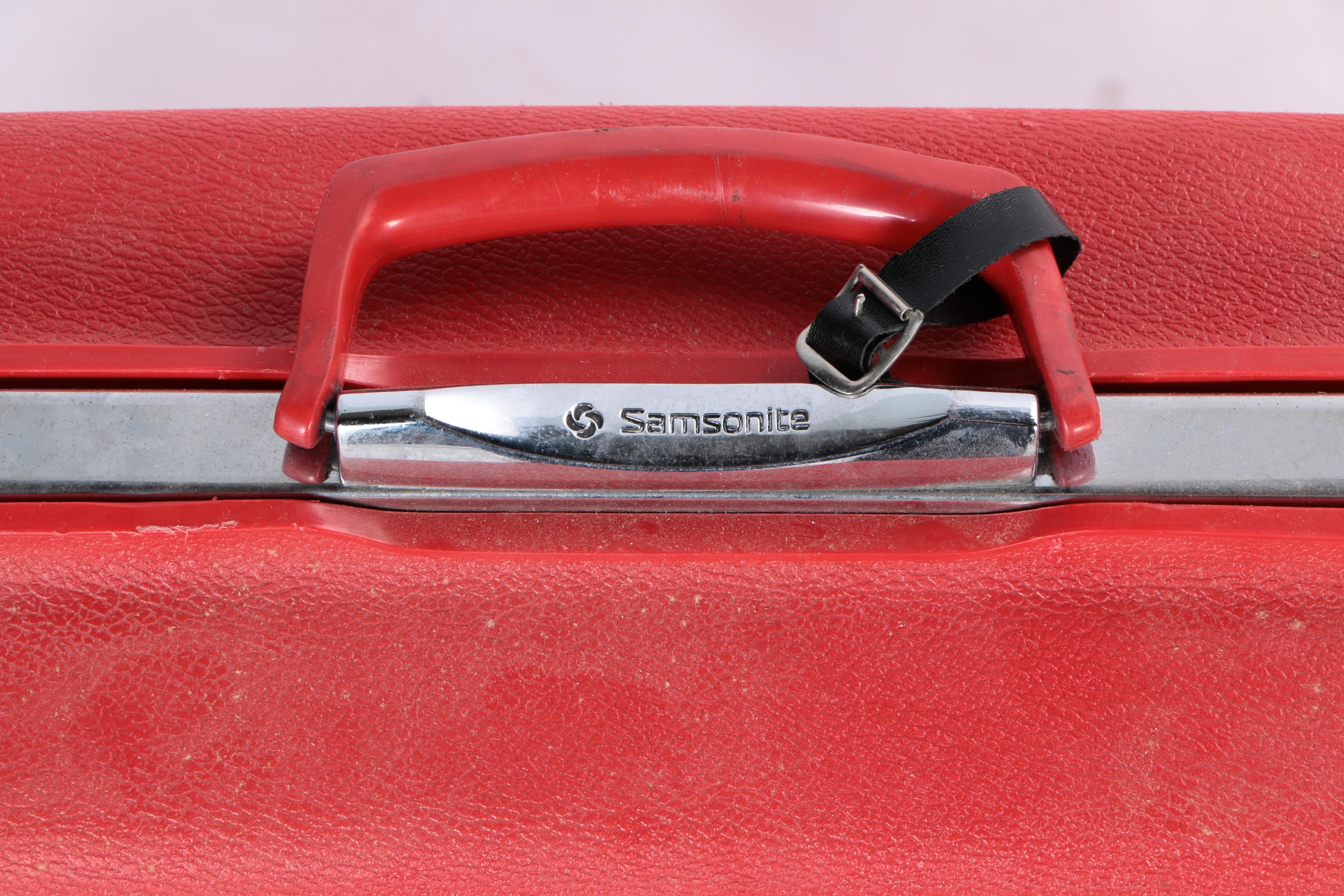 Vintage Samsonite Red Luggage Set