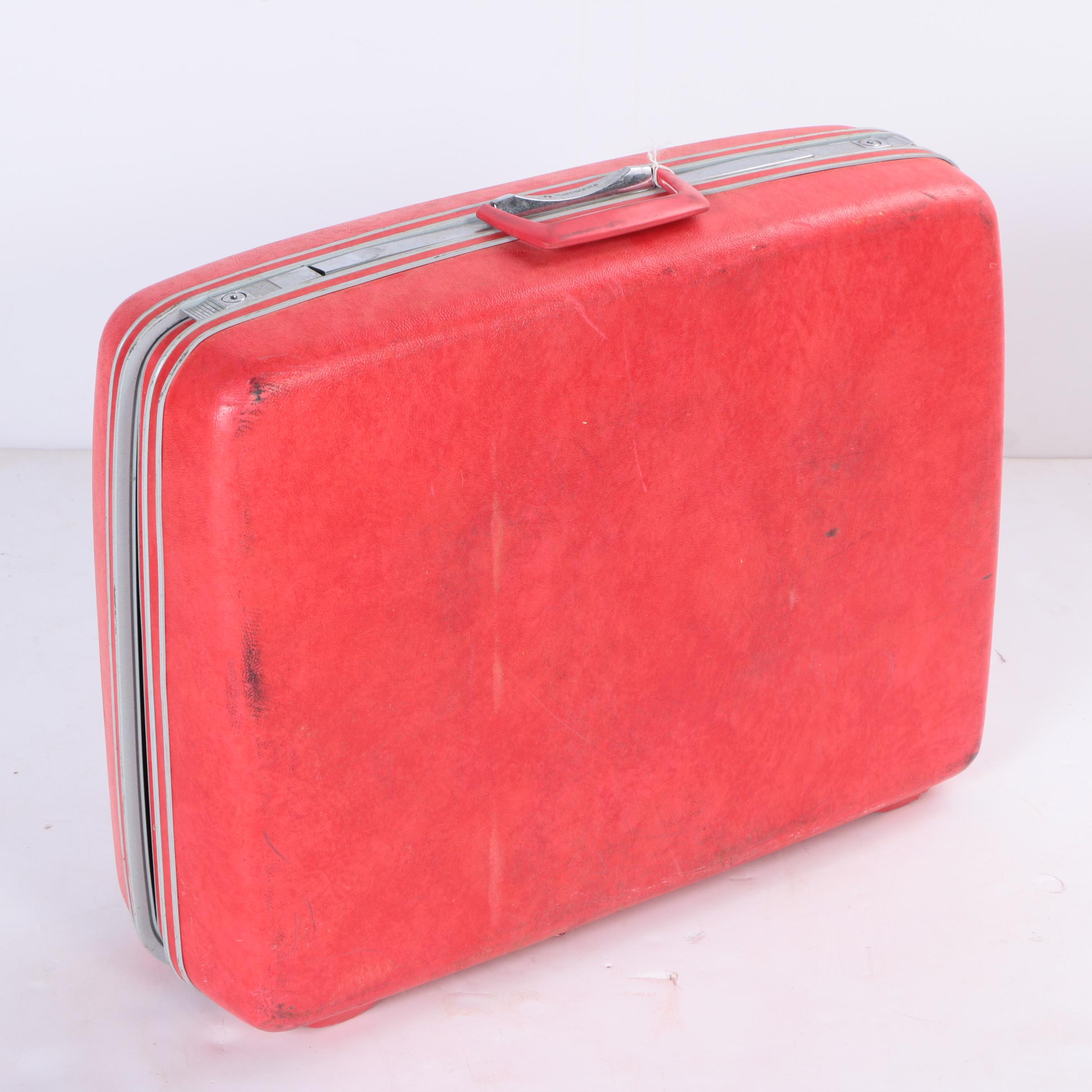 Vintage Samsonite Red Luggage Set
