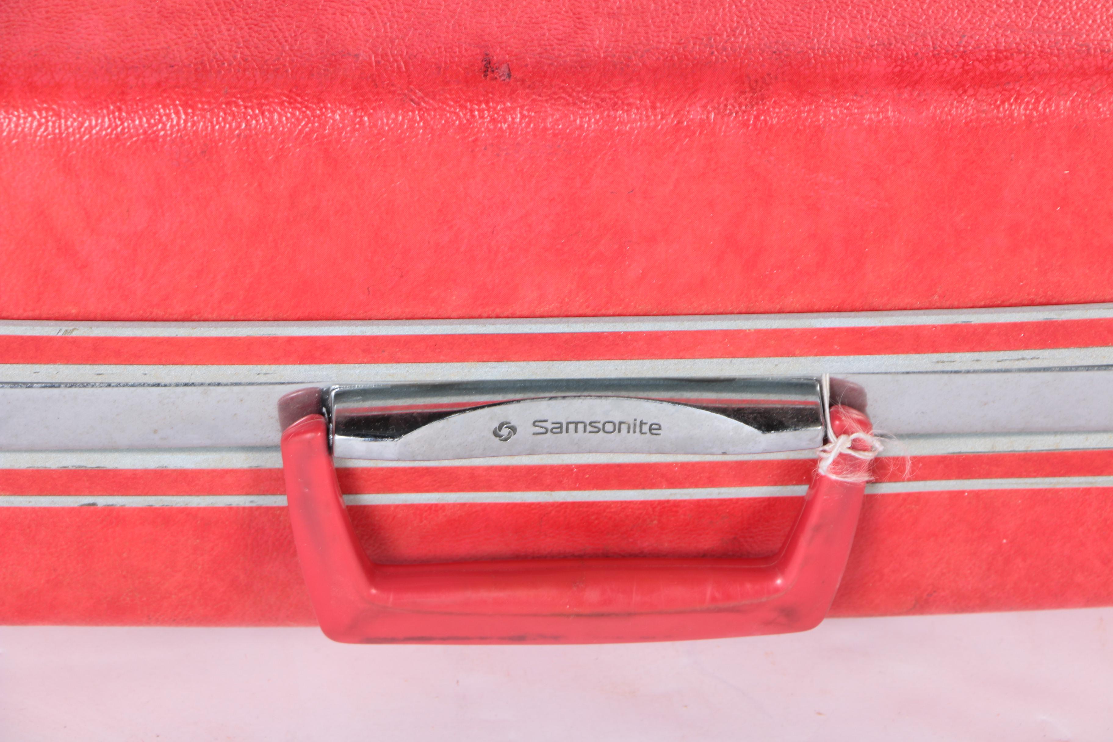 Vintage Samsonite Red Luggage Set