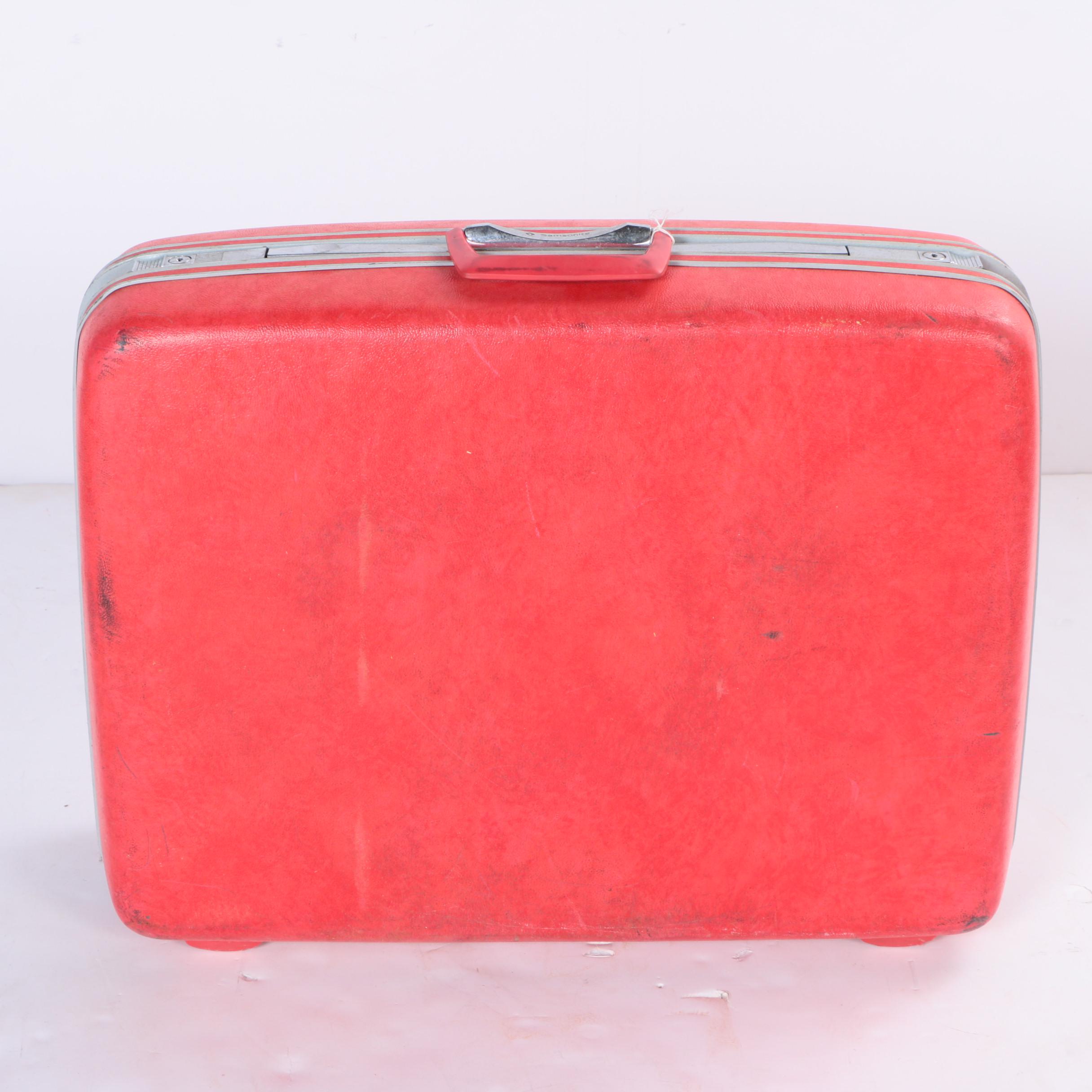 Vintage Samsonite Red Luggage Set