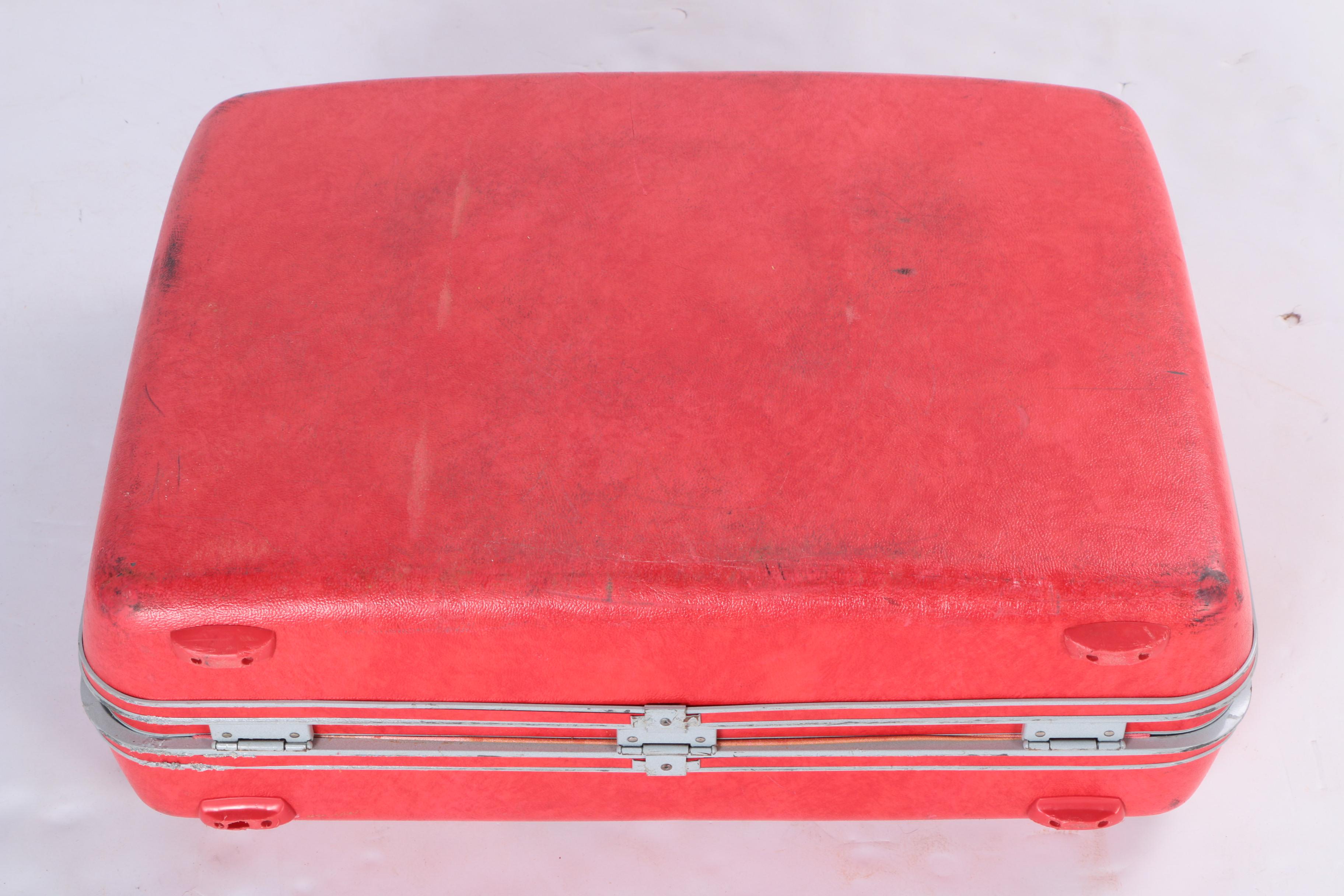 Vintage Samsonite Red Luggage Set