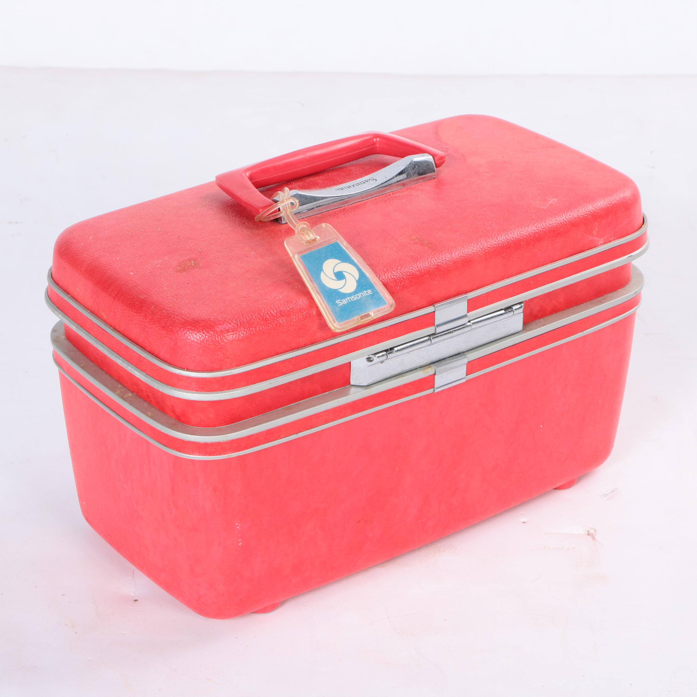 Vintage Samsonite Red Luggage Set