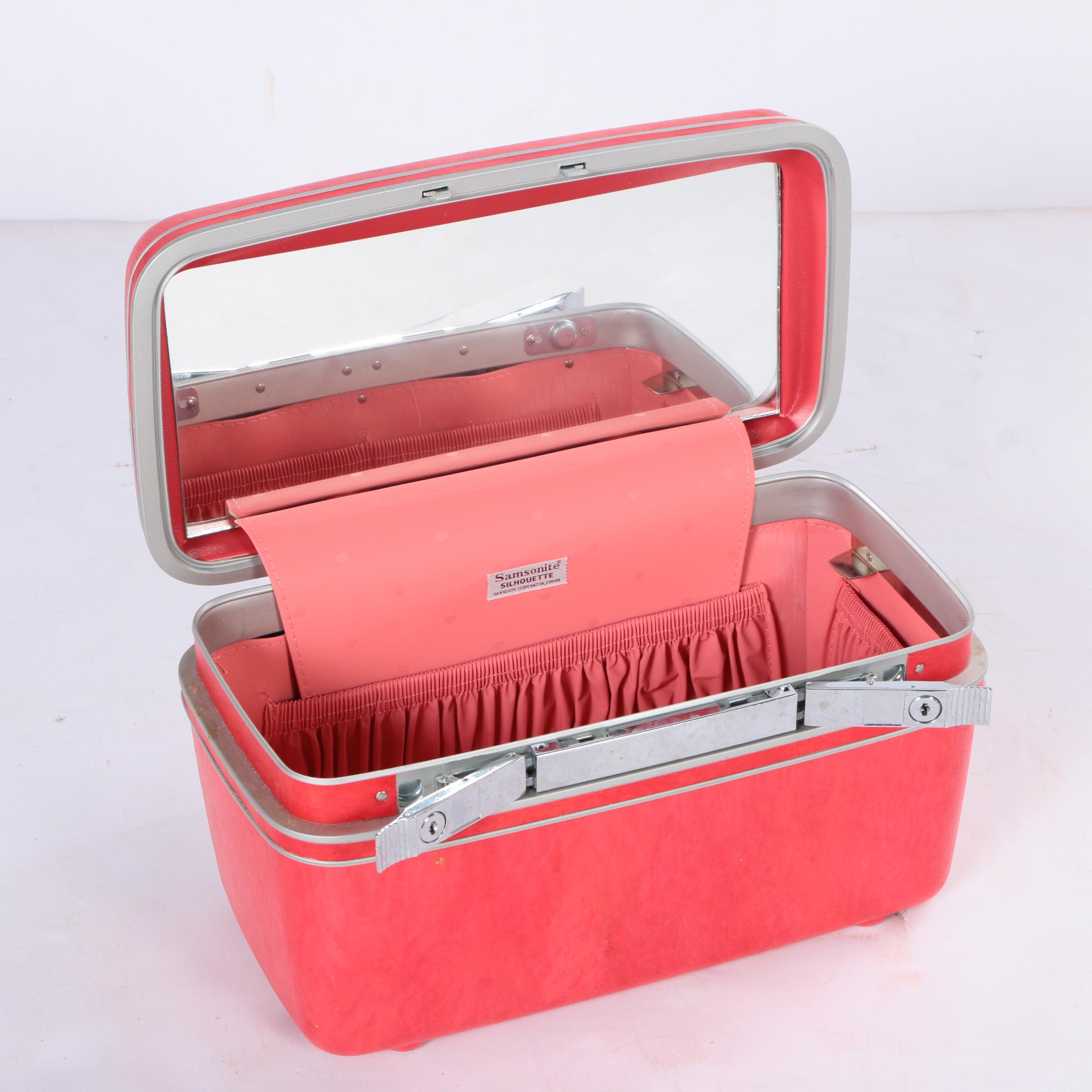 Vintage Samsonite Red Luggage Set