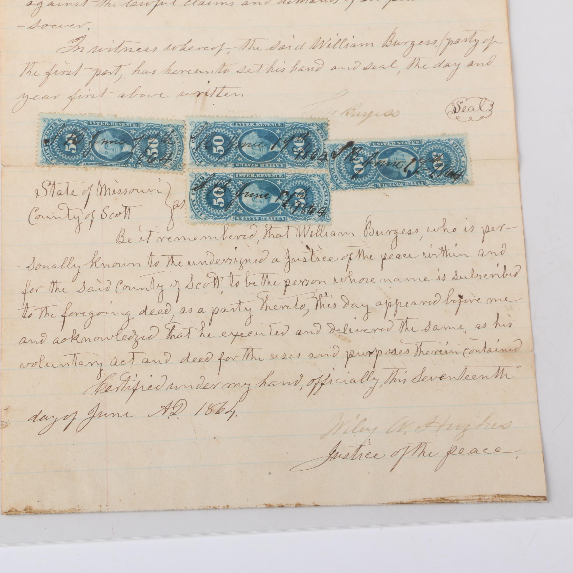 Antique Missouri Land Deeds