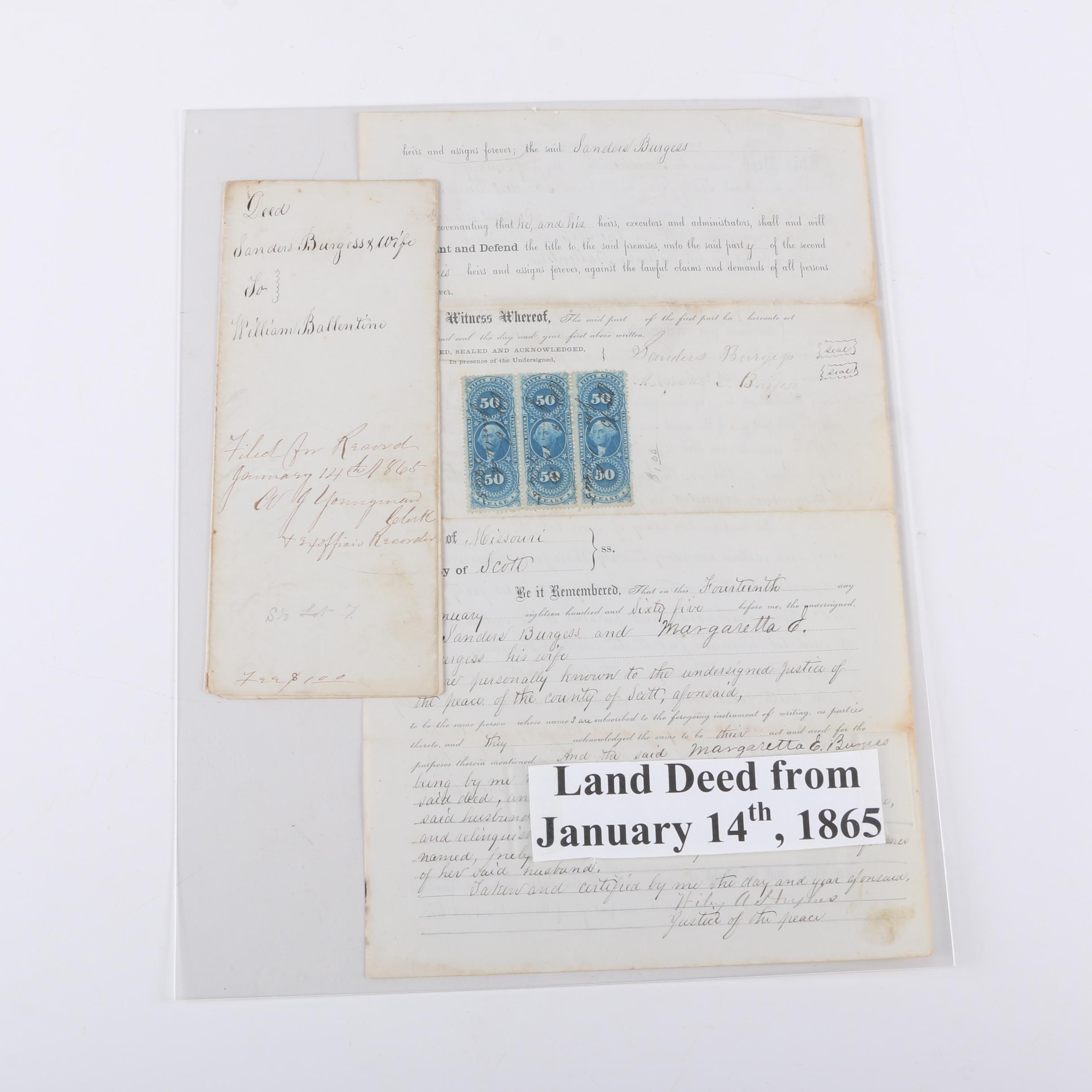 Antique Missouri Land Deeds