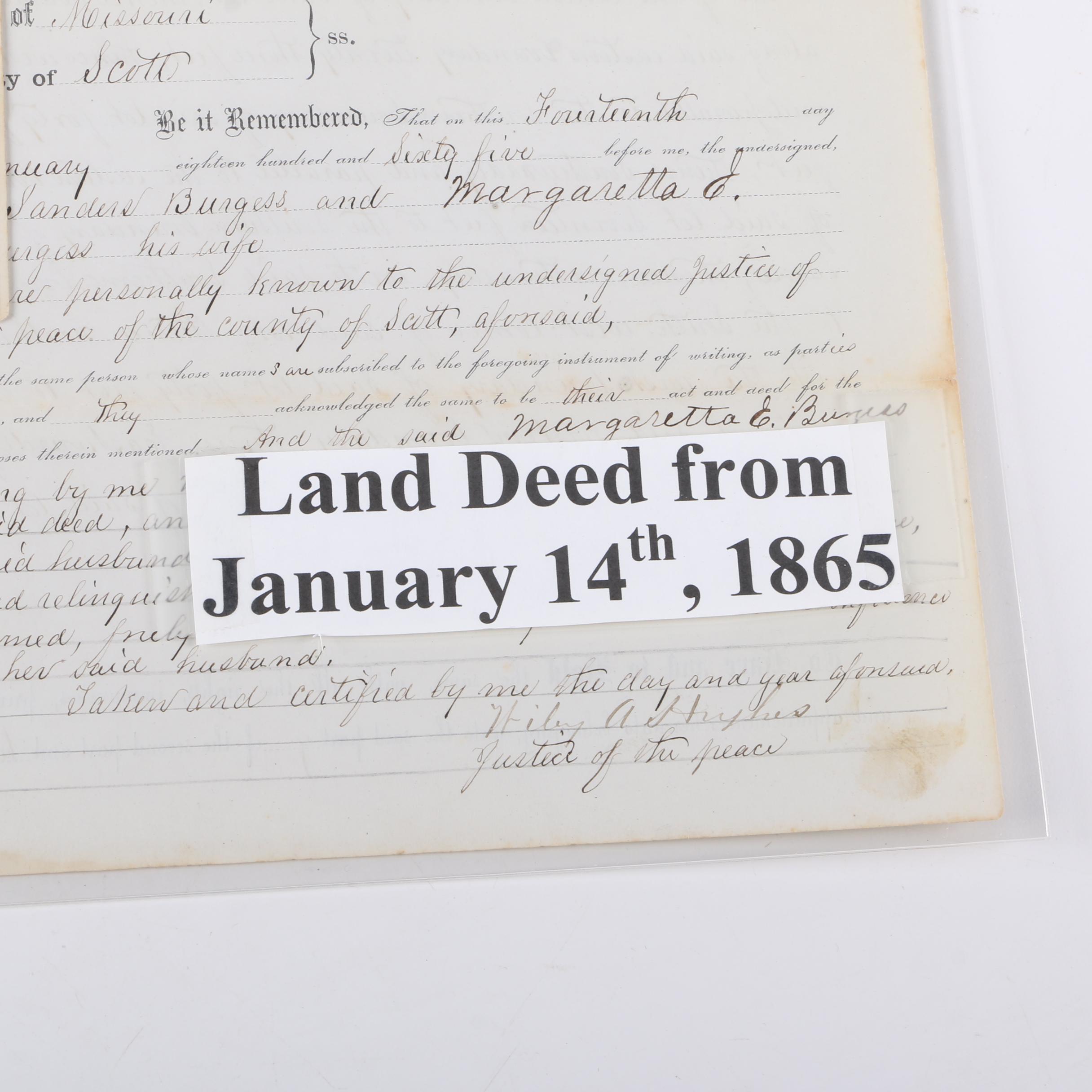 Antique Missouri Land Deeds