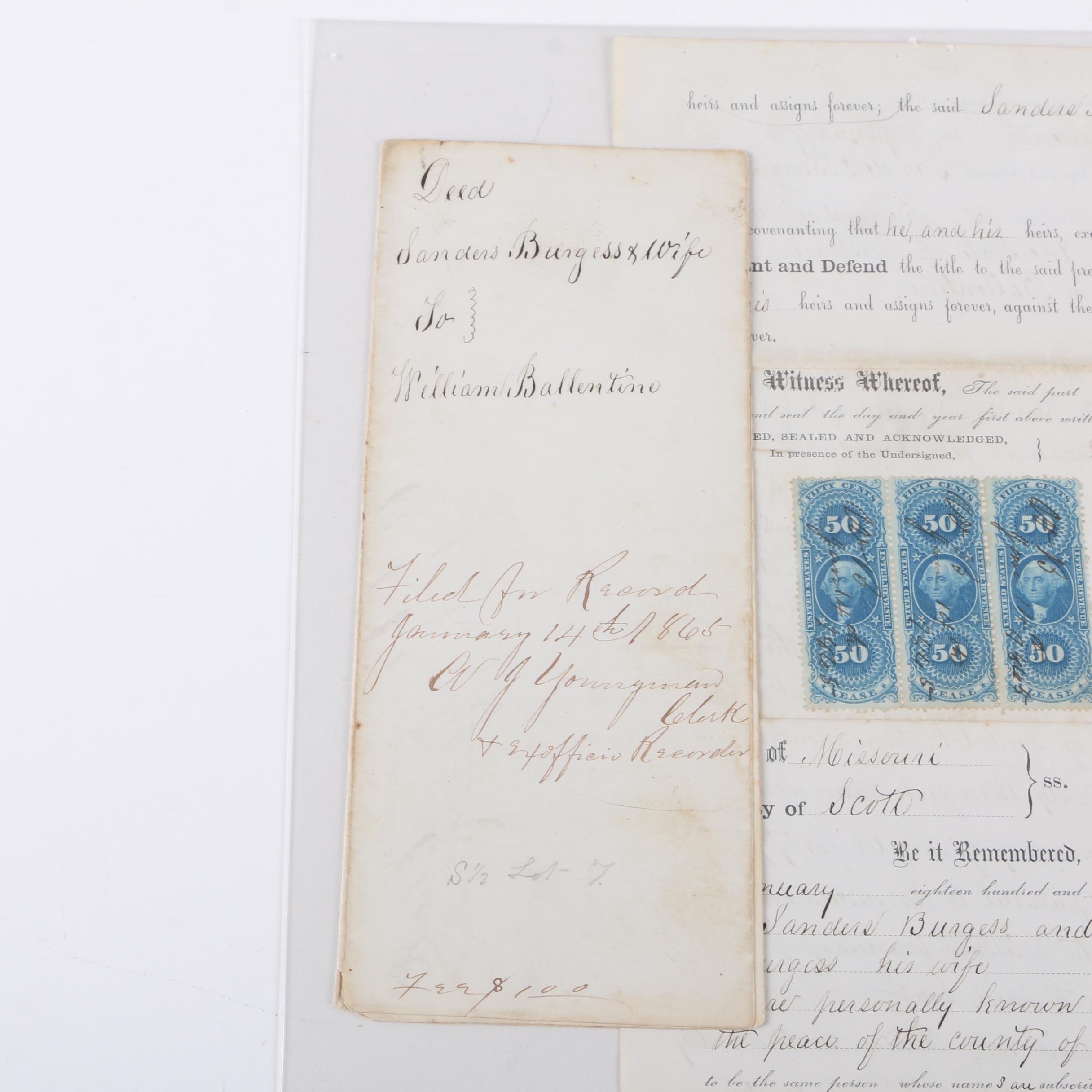 Antique Missouri Land Deeds