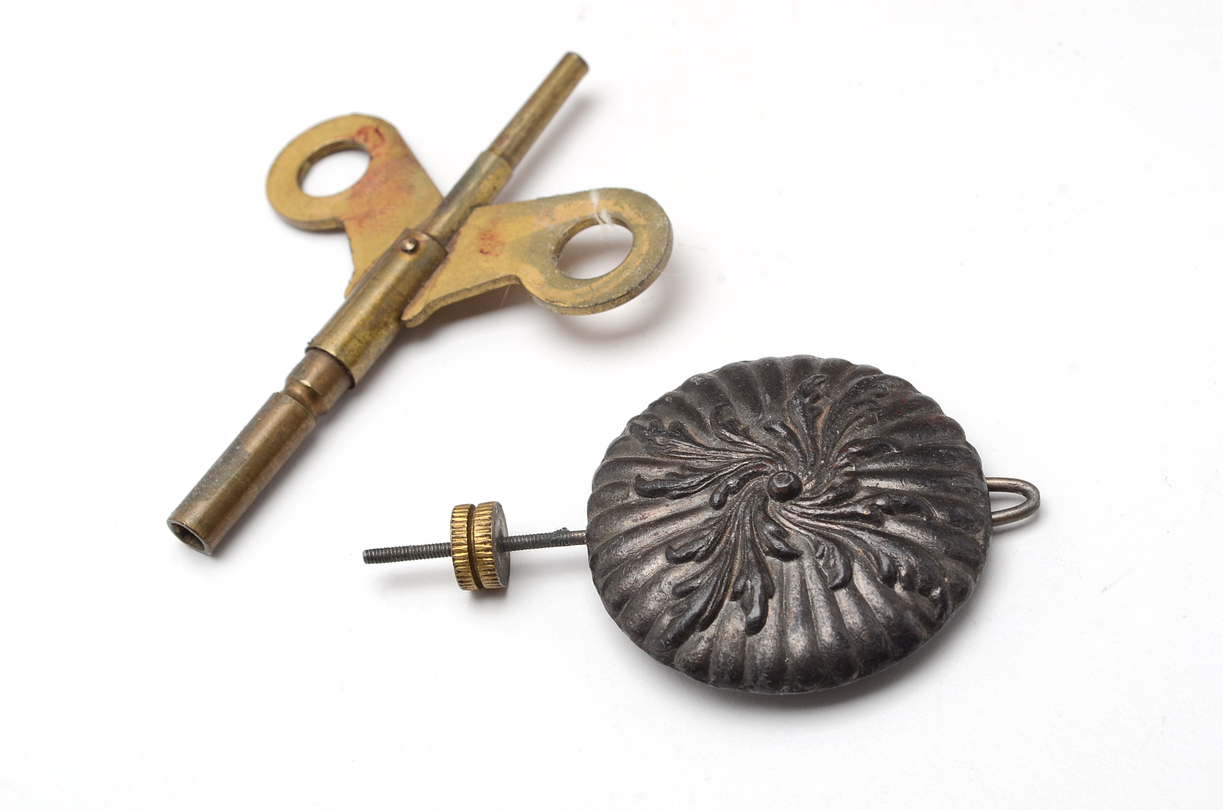 Antique Royal Bonn Porcelain "La Rita" Mantel Clock with Waterbury Movement