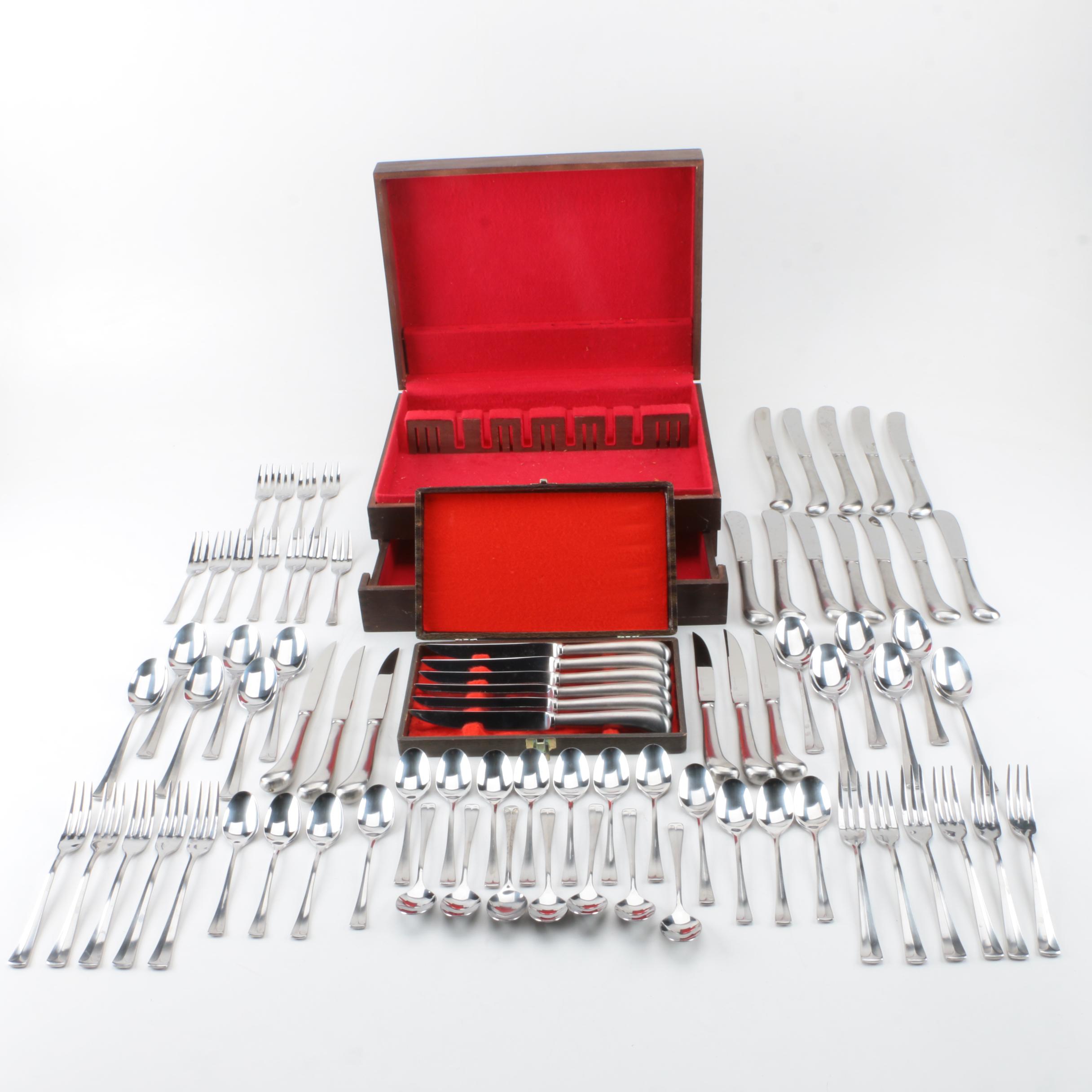 Ekco Enterna "Colonial Richmond" Stainless Steel Flatware and Additional Knives